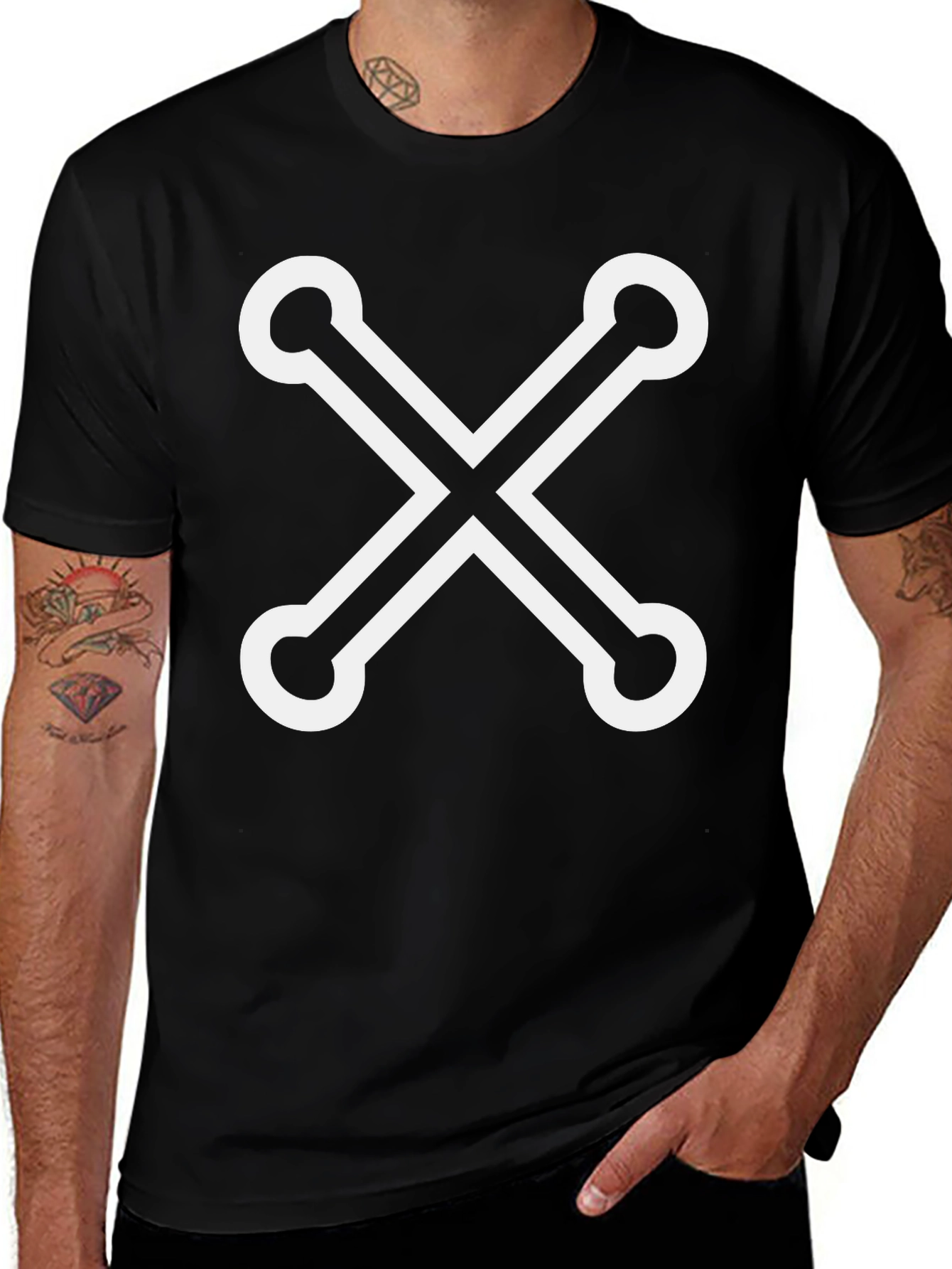 Variant 16 of Stylish Black Tee with Unique X Design