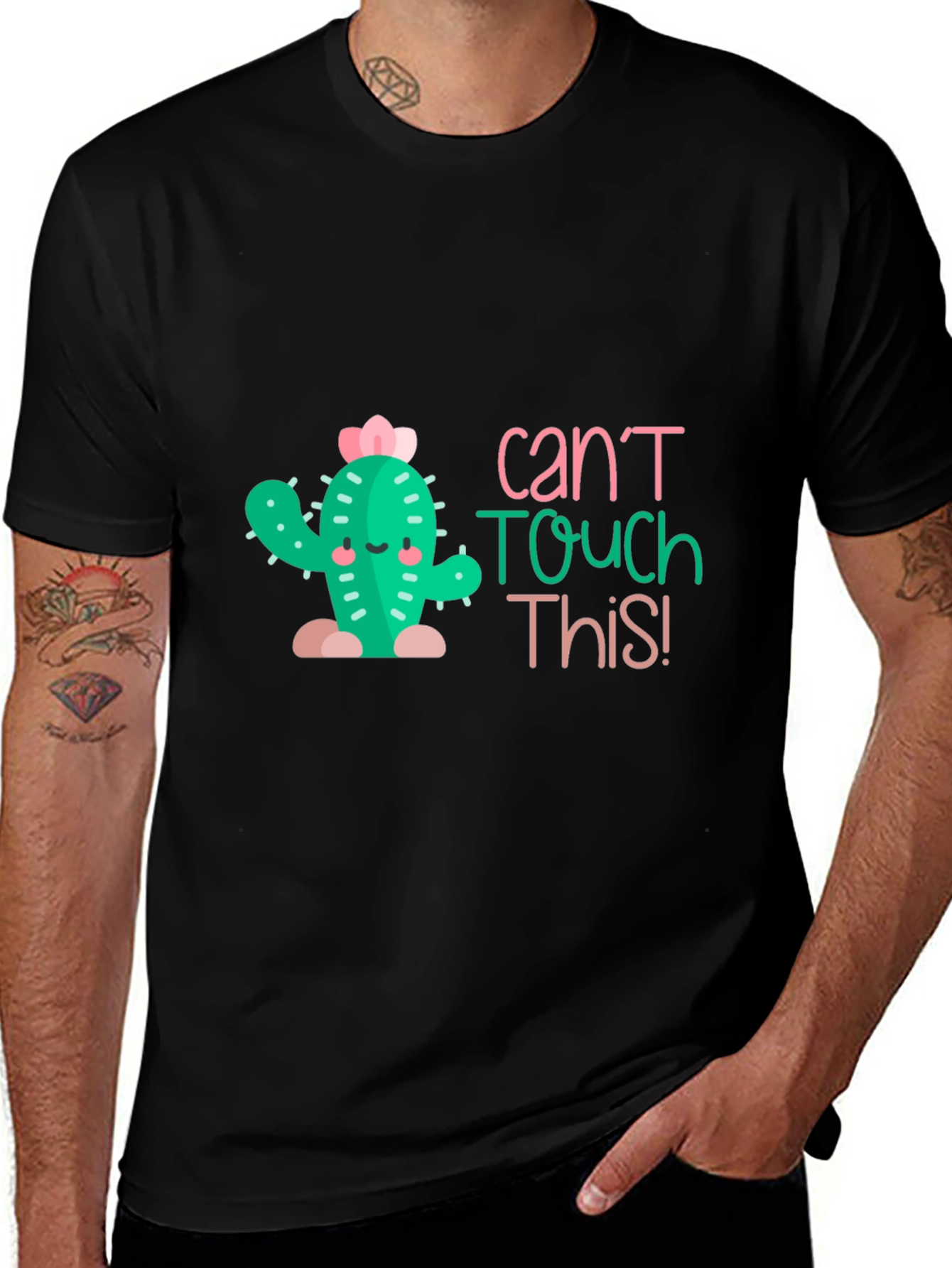 Variant 11 of Can't Touch This Cactus Graphic Tee - Black