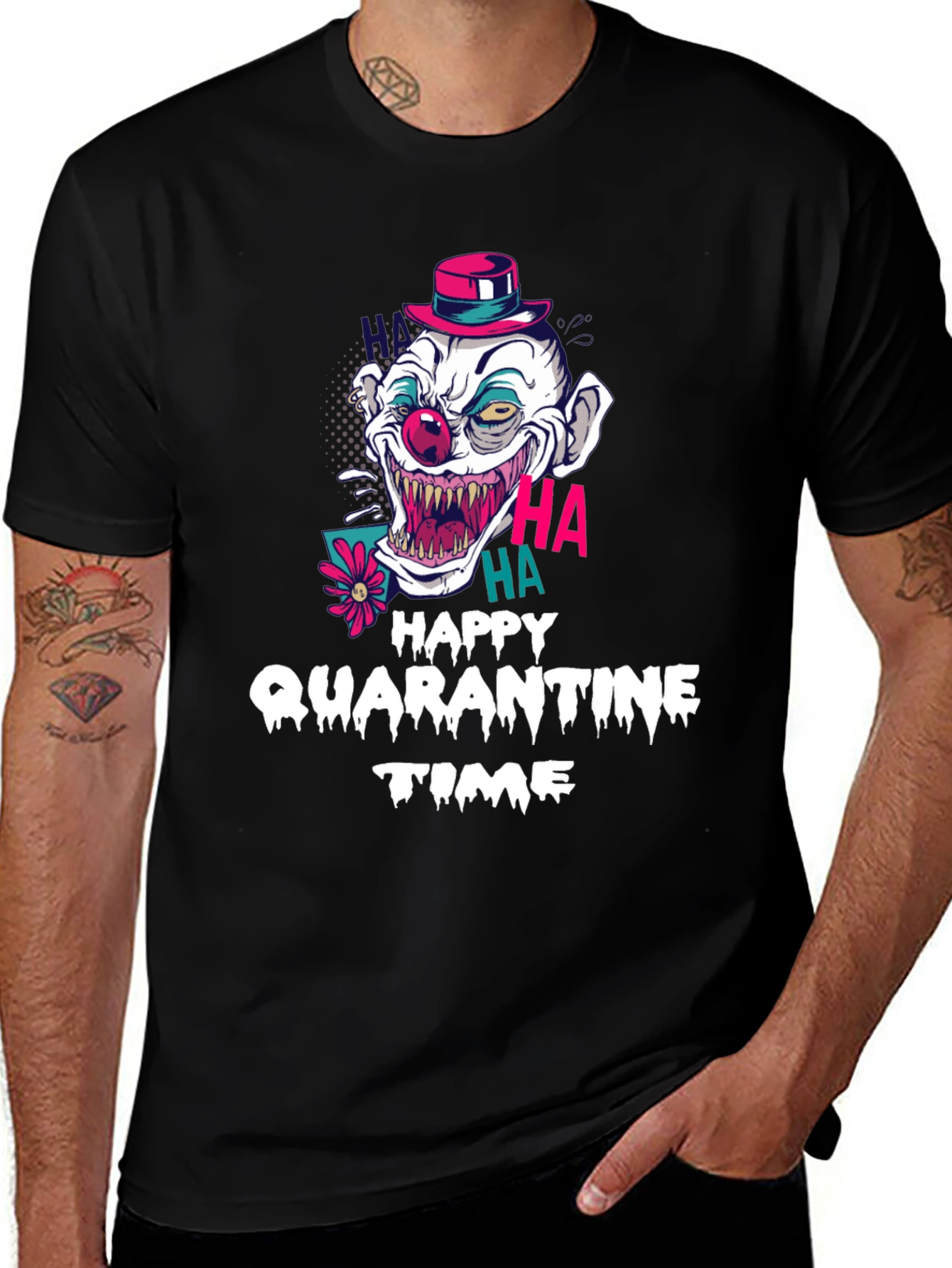 Variant 13 of Happy Quarantine Clown Graphic Tee