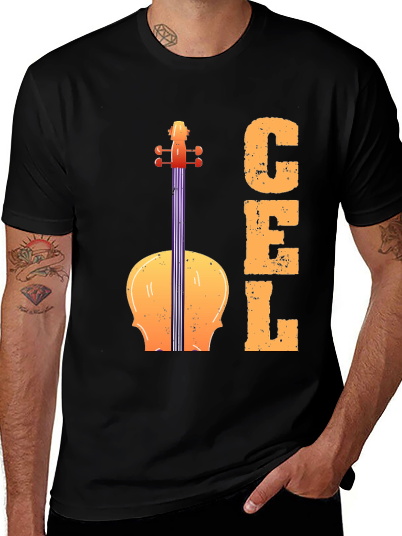 Variant 7 of Cello Graphic Tee - Musical Instrument T-Shirt