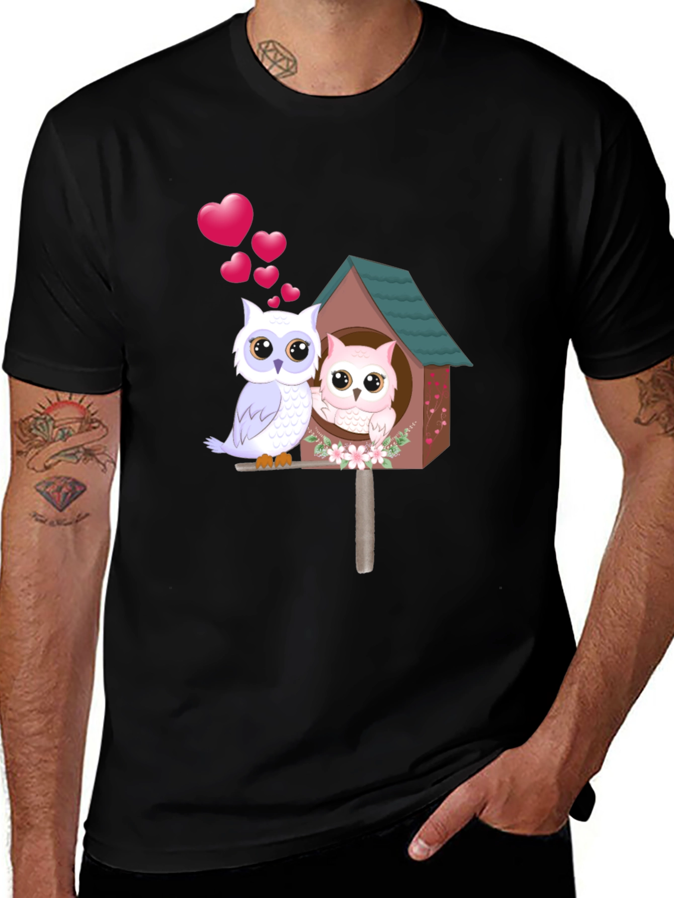 Variant 16 of Owl Love T-Shirt: Cute Birdhouse Design