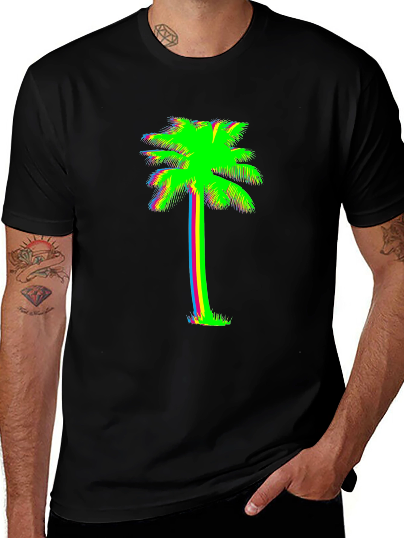 Variant 11 of Neon Palm Tree Graphic Tee