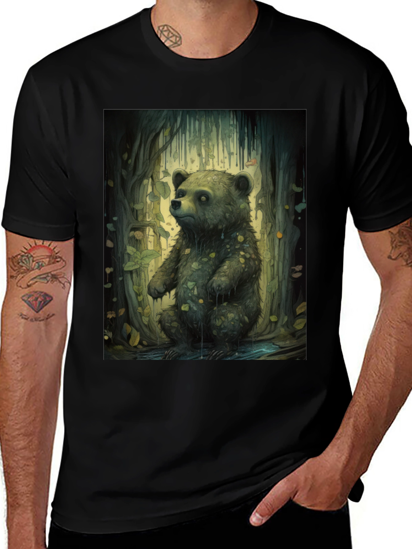 Variant 24 of Bear Forest Graphic Tee - Nature Inspired Print