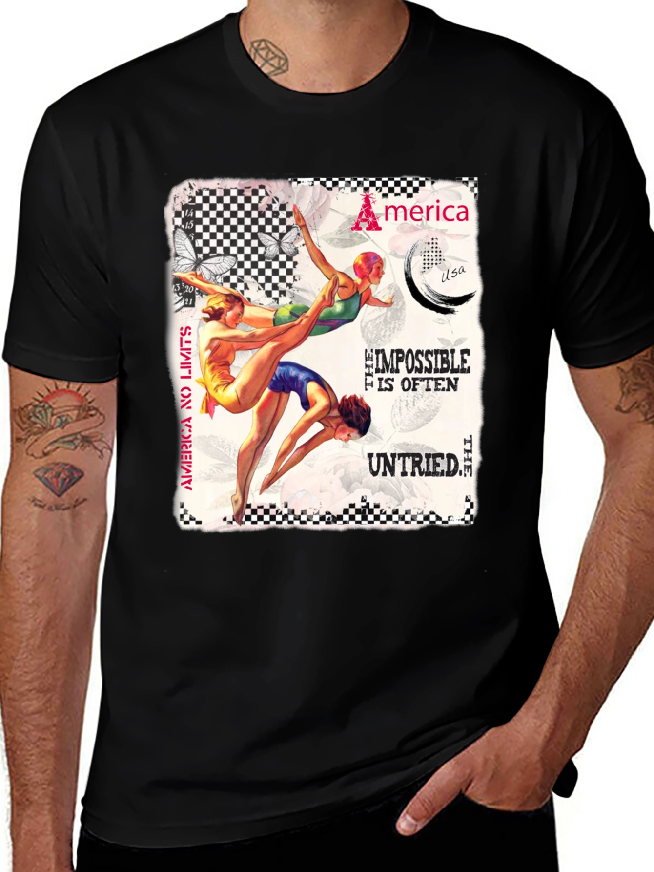 Variant 5 of Vintage Gymnastics Tee: Impossible Untried Graphic T-Shirt