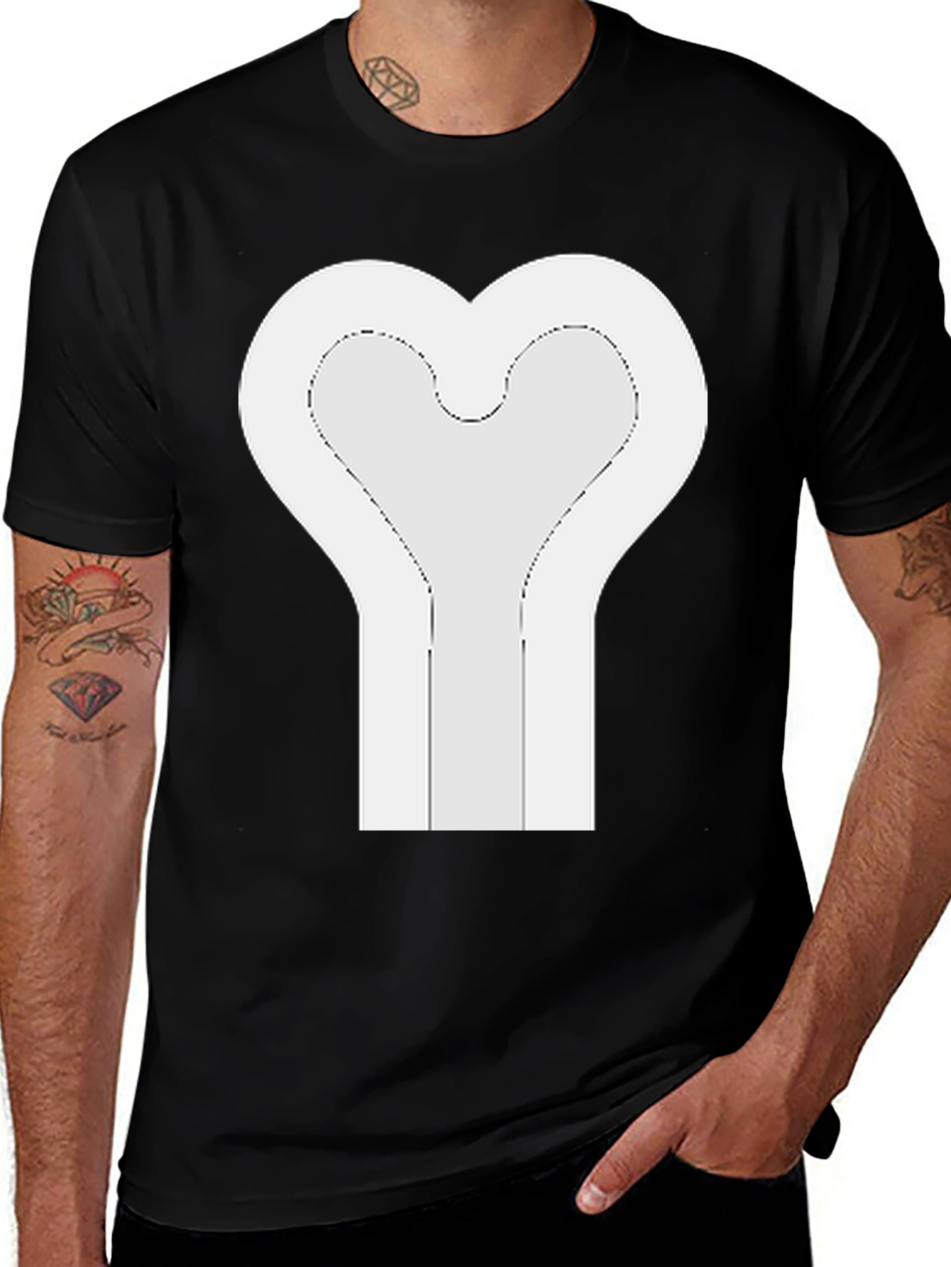 Variant 24 of Heart Bone Graphic Tee - Unique Design