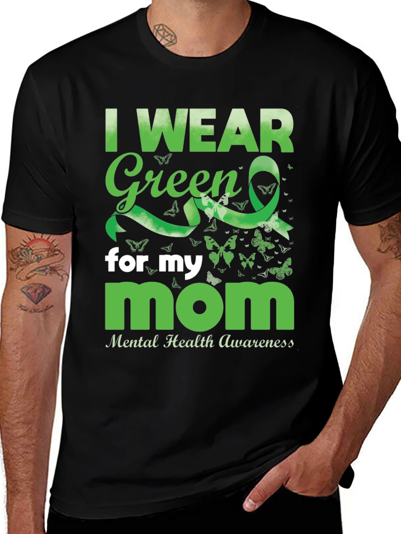 Variant 8 of I Wear Green for My Mom Mental Health Awareness T-Shirt