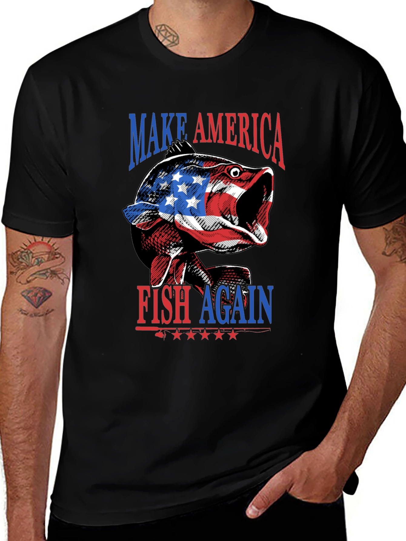 Variant 11 of Make America Fish Again Patriotic T-Shirt