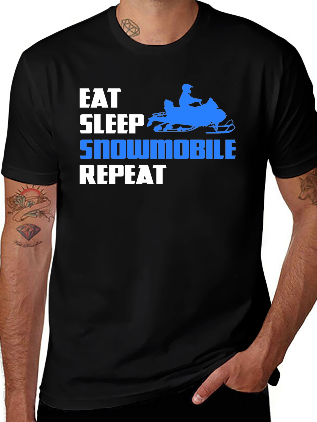 Variant 25 of Eat Sleep Snowmobile Repeat T-Shirt