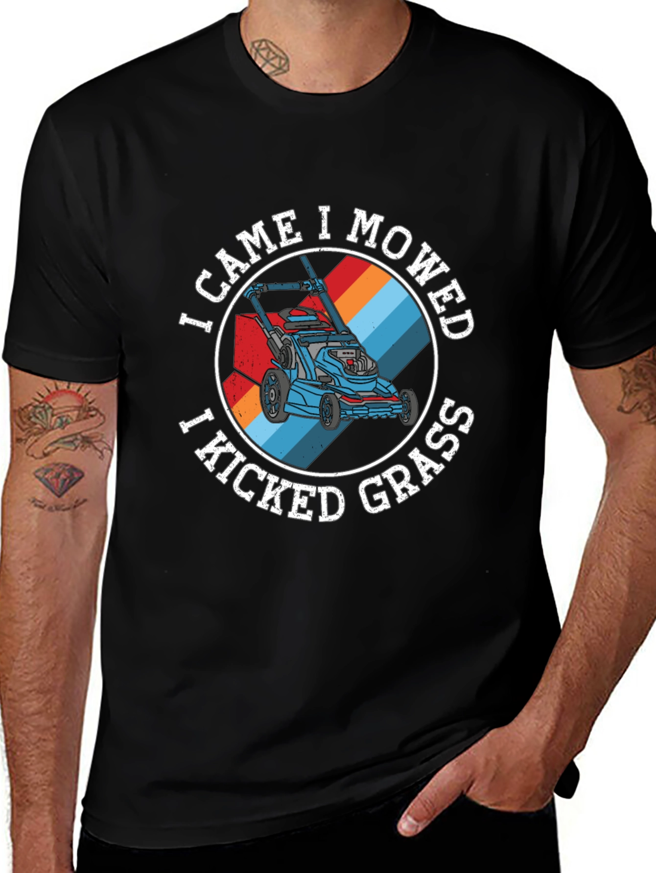 Variant 20 of I Came I Mowed T-Shirt - Funny Lawn Mowing Tee