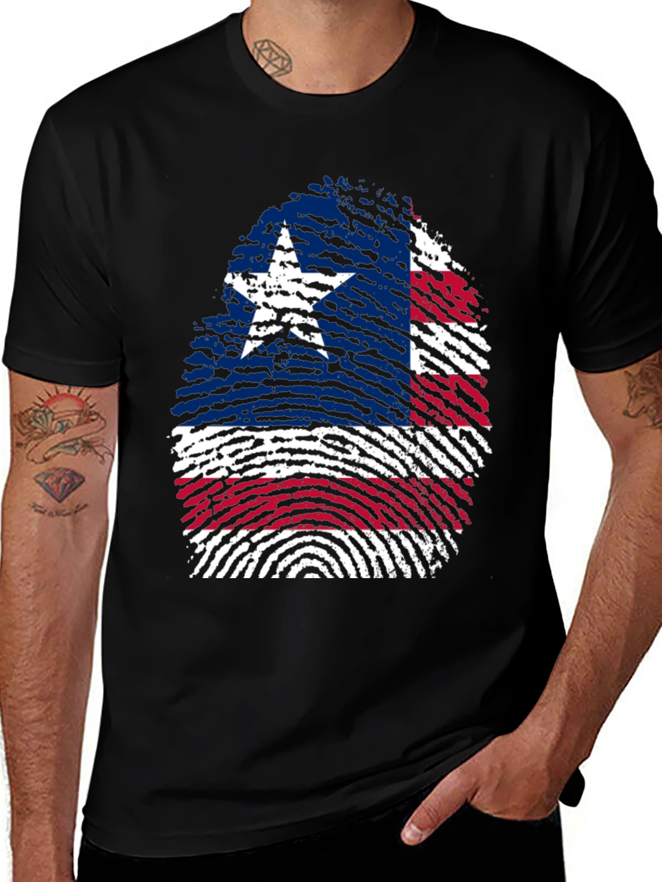 Variant 17 of Texas Flag Fingerprint T-Shirt