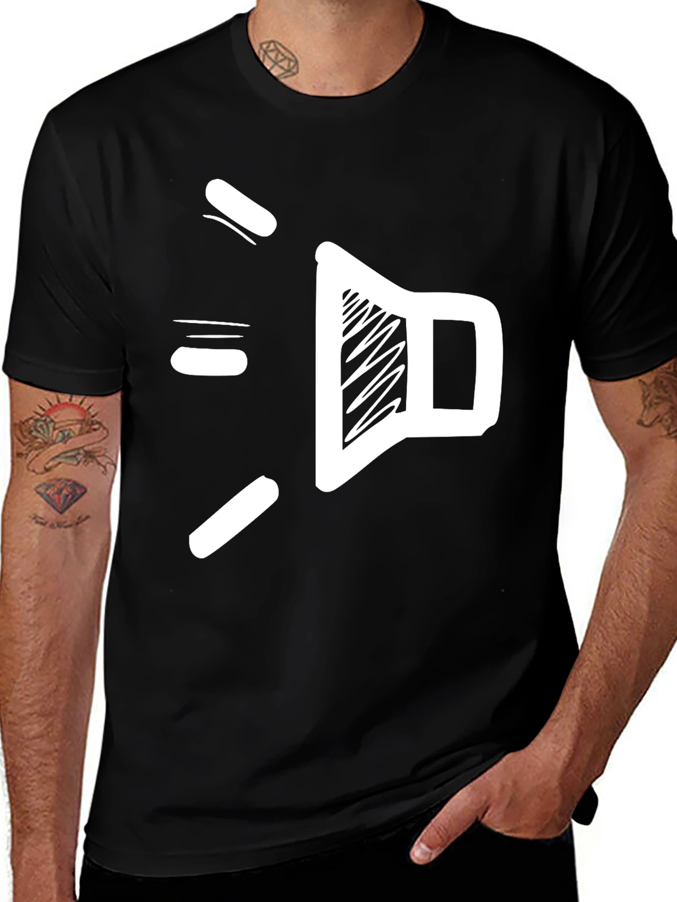 Variant 5 of Sound Scribble Tee - Cool Graphic Black T-Shirt