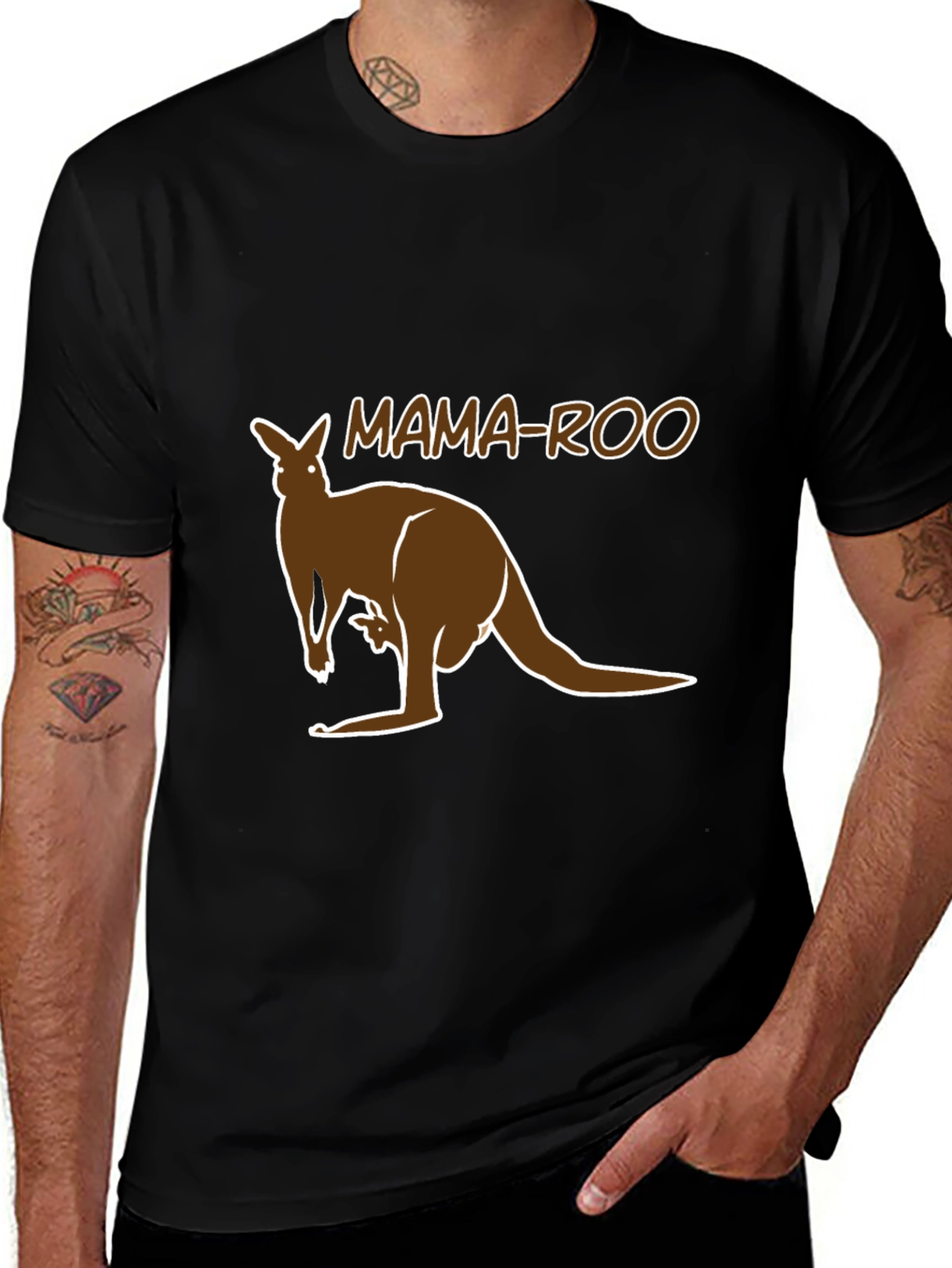 Variant 27 of Mama-Roo Graphic Tee - Black Cotton T-Shirt