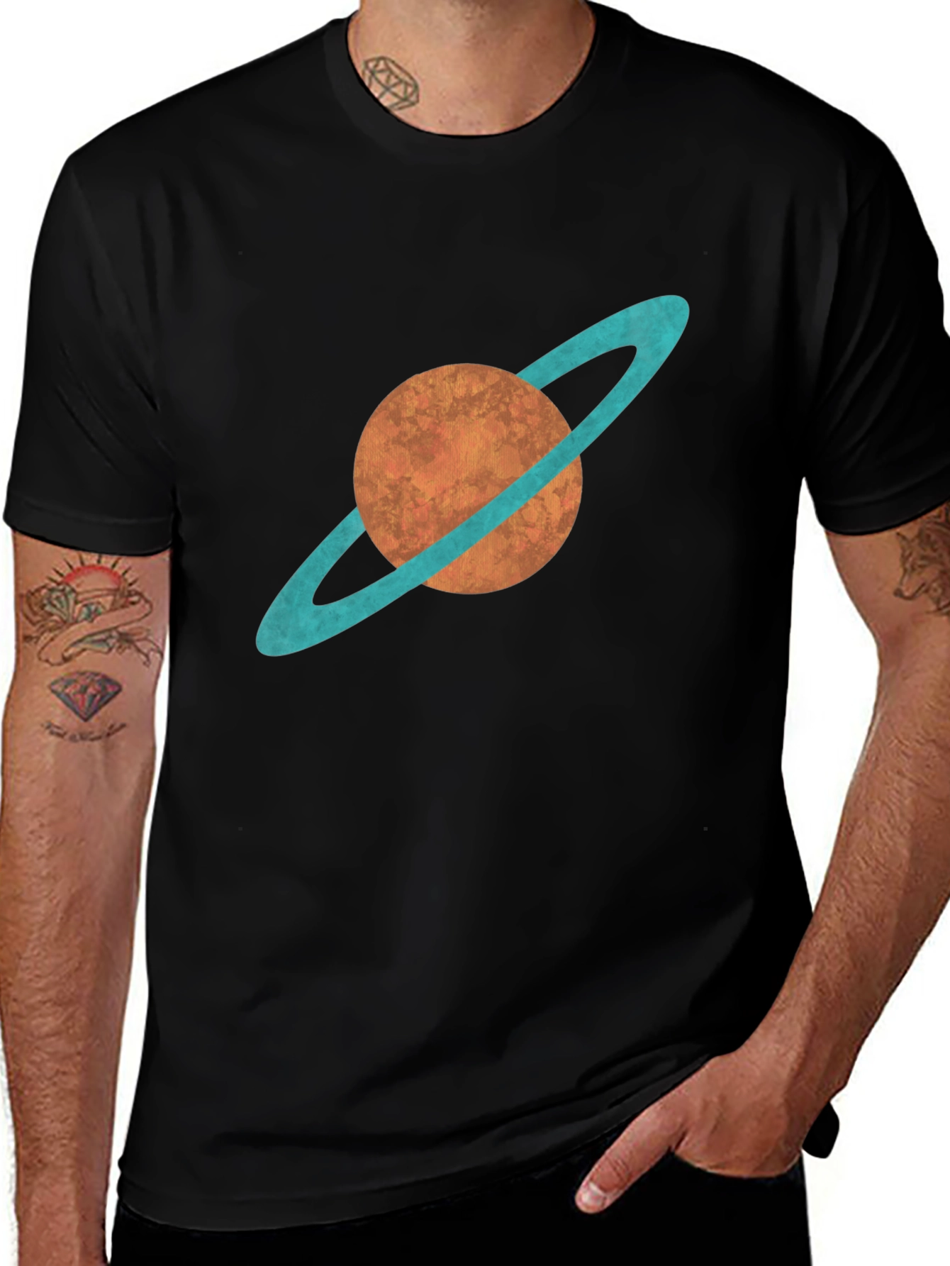 Saturn Graphic Tee - Trendy Space Shirt