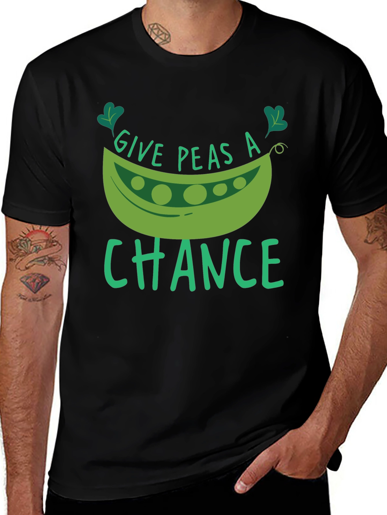 Variant 12 of Give Peas A Chance Black T-Shirt