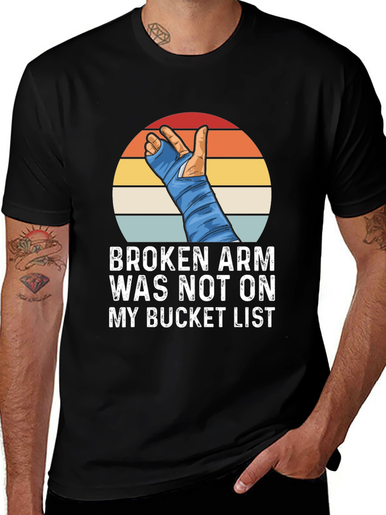 Variant 22 of Broken Arm Bucket List Graphic Tee