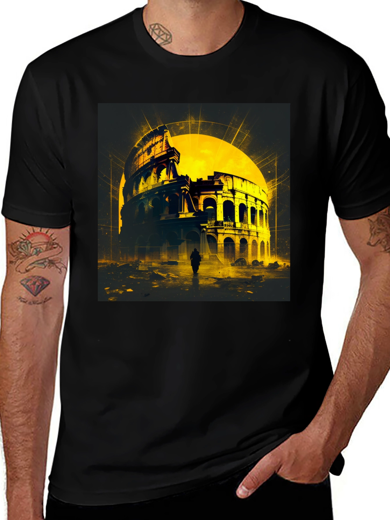 Colosseum Graphic T-Shirt - Black Cotton Tee
