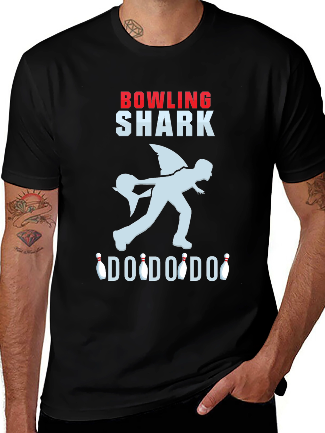 Variant 16 of Bowling Shark T-Shirt - Funny Bowling Lover Tee