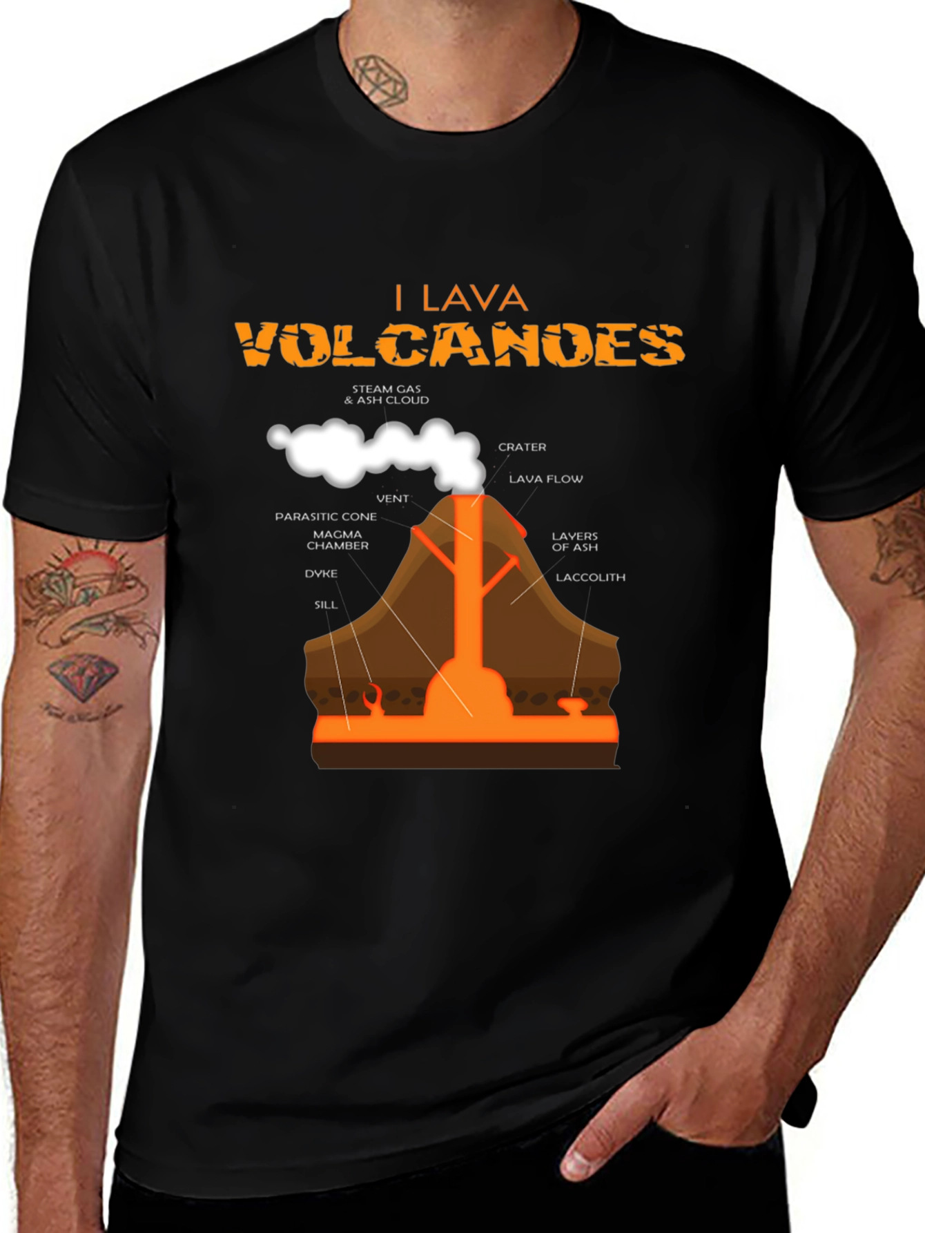 Variant 9 of I Lava Volcanoes Black Graphic T-Shirt