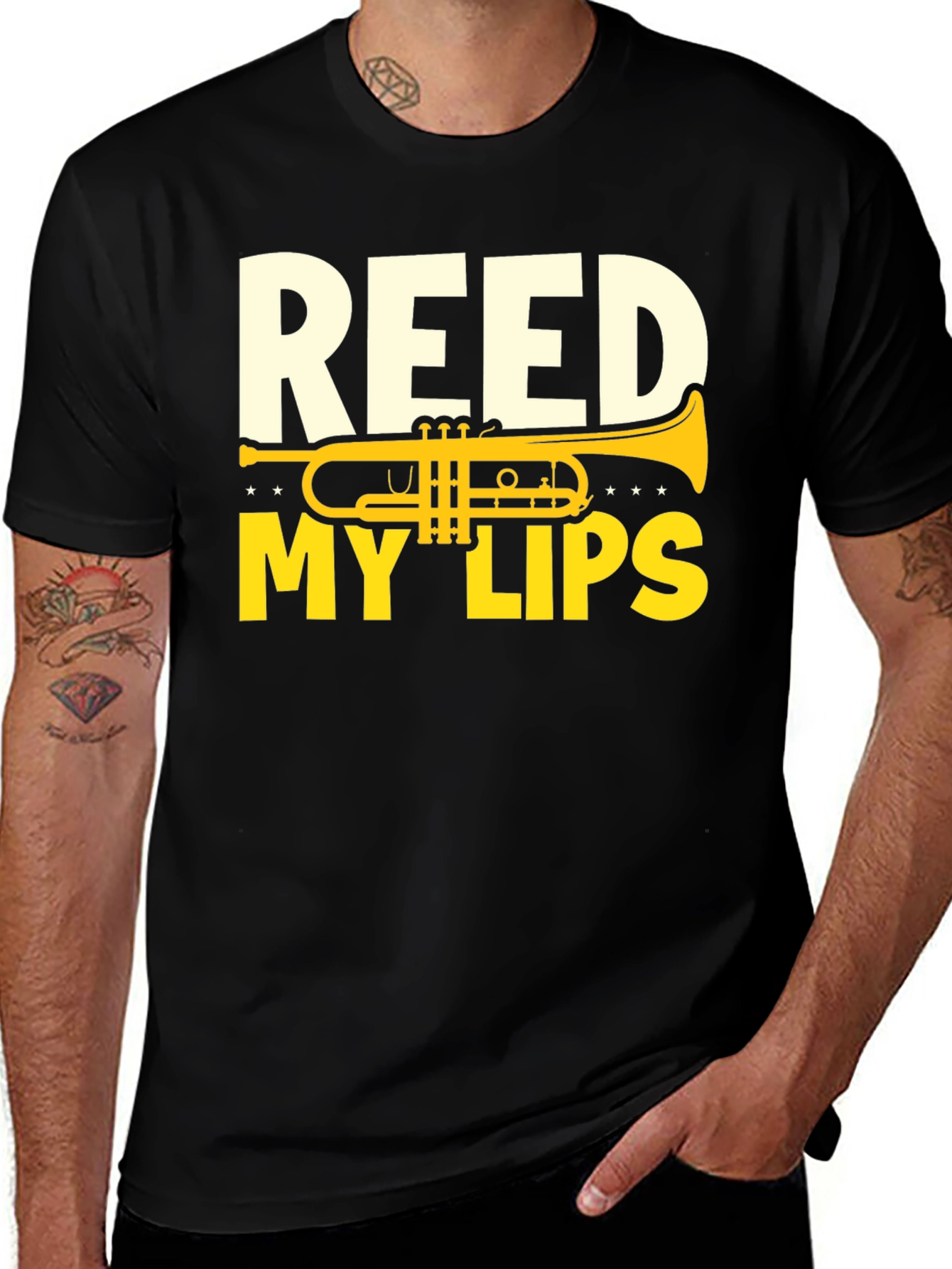 Variant 3 of Reed My Lips Trumpet Graphic Tee