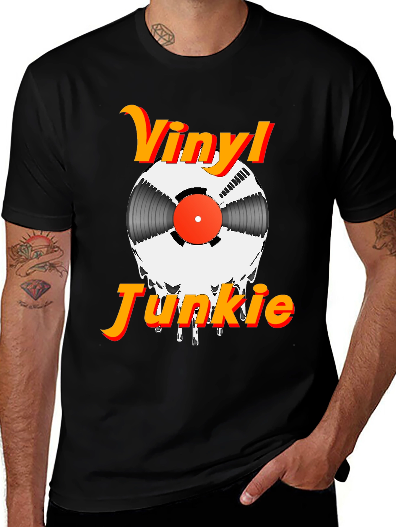 Variant 5 of Vinyl Junkie Graphic Tee - Music Lover's T-Shirt