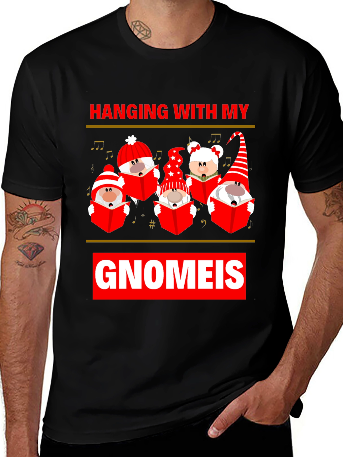 Hanging With My Gnomeis Christmas T-Shirt