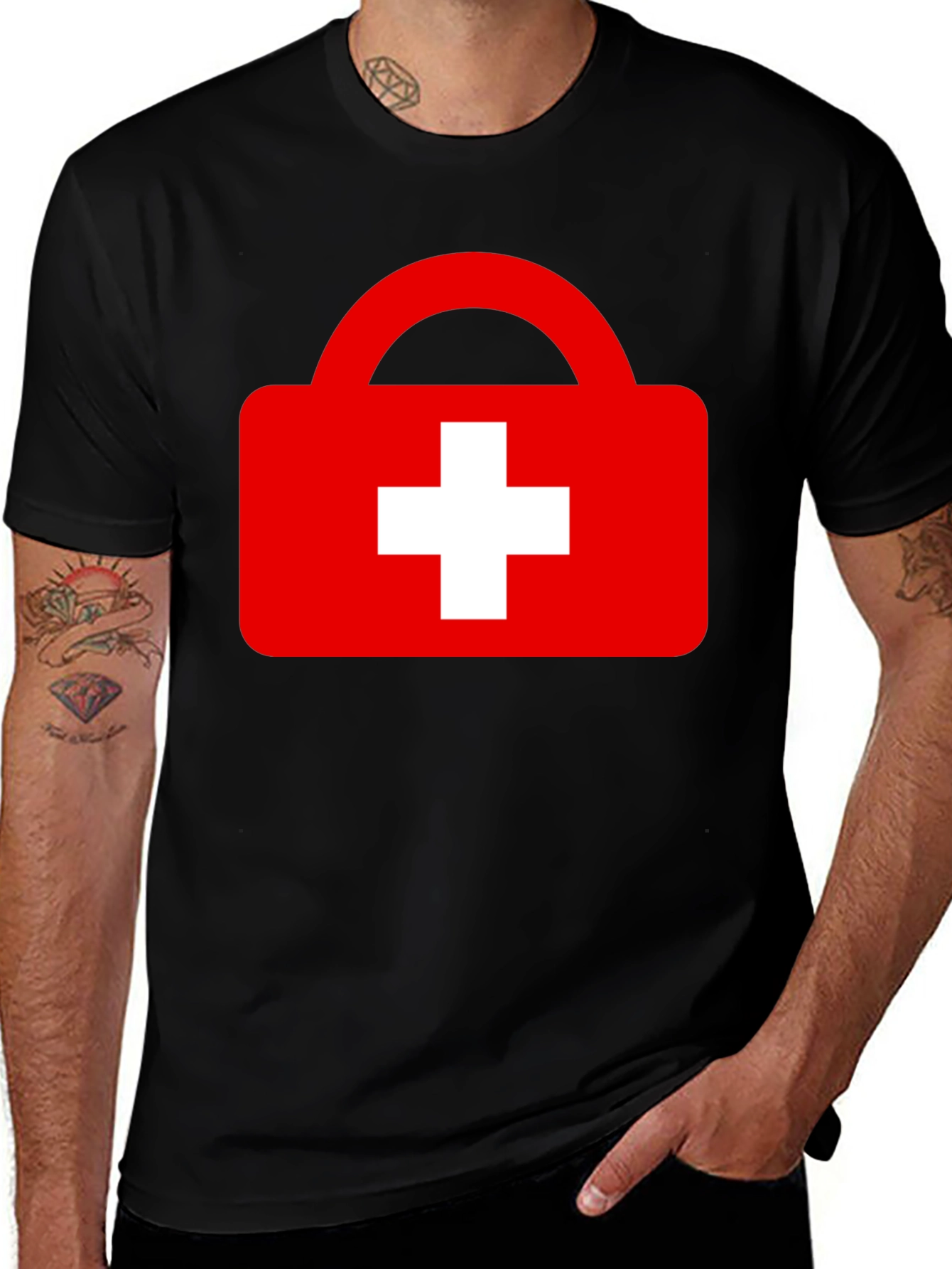 Variant 26 of Medical Kit Graphic Tee - Unisex Black T-Shirt