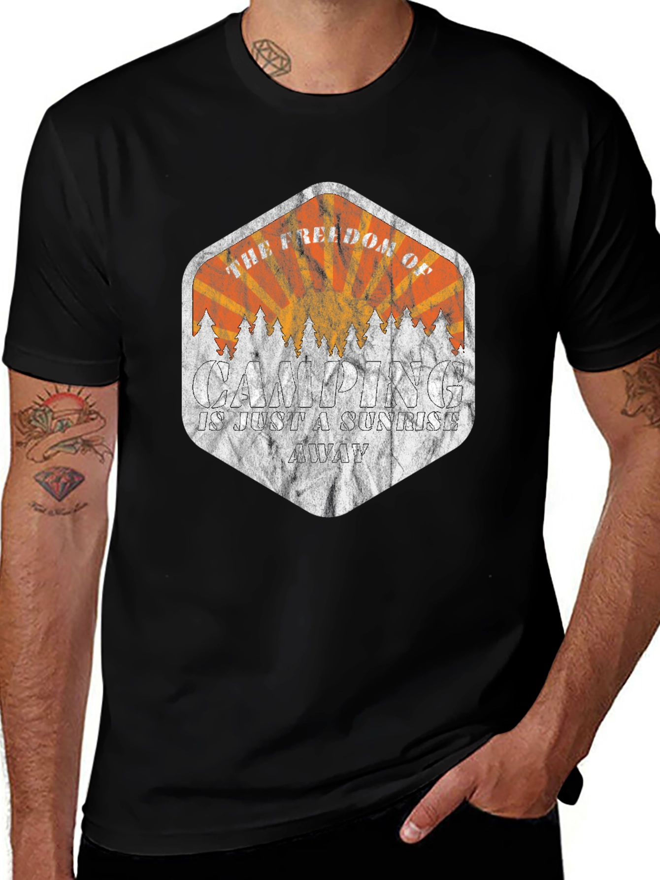 Variant 27 of Camping Sunrise Graphic Tee - Freedom Awaits
