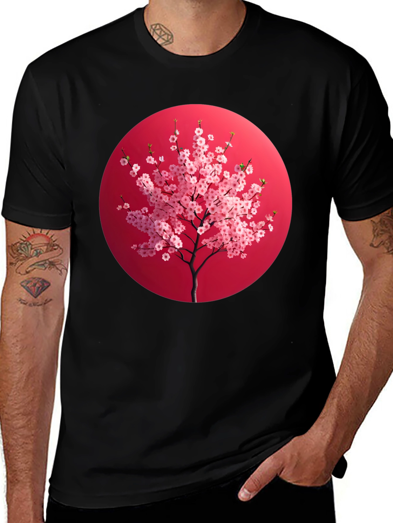 Variant 27 of Cherry Blossom T-Shirt - Japanese Art Style Tee