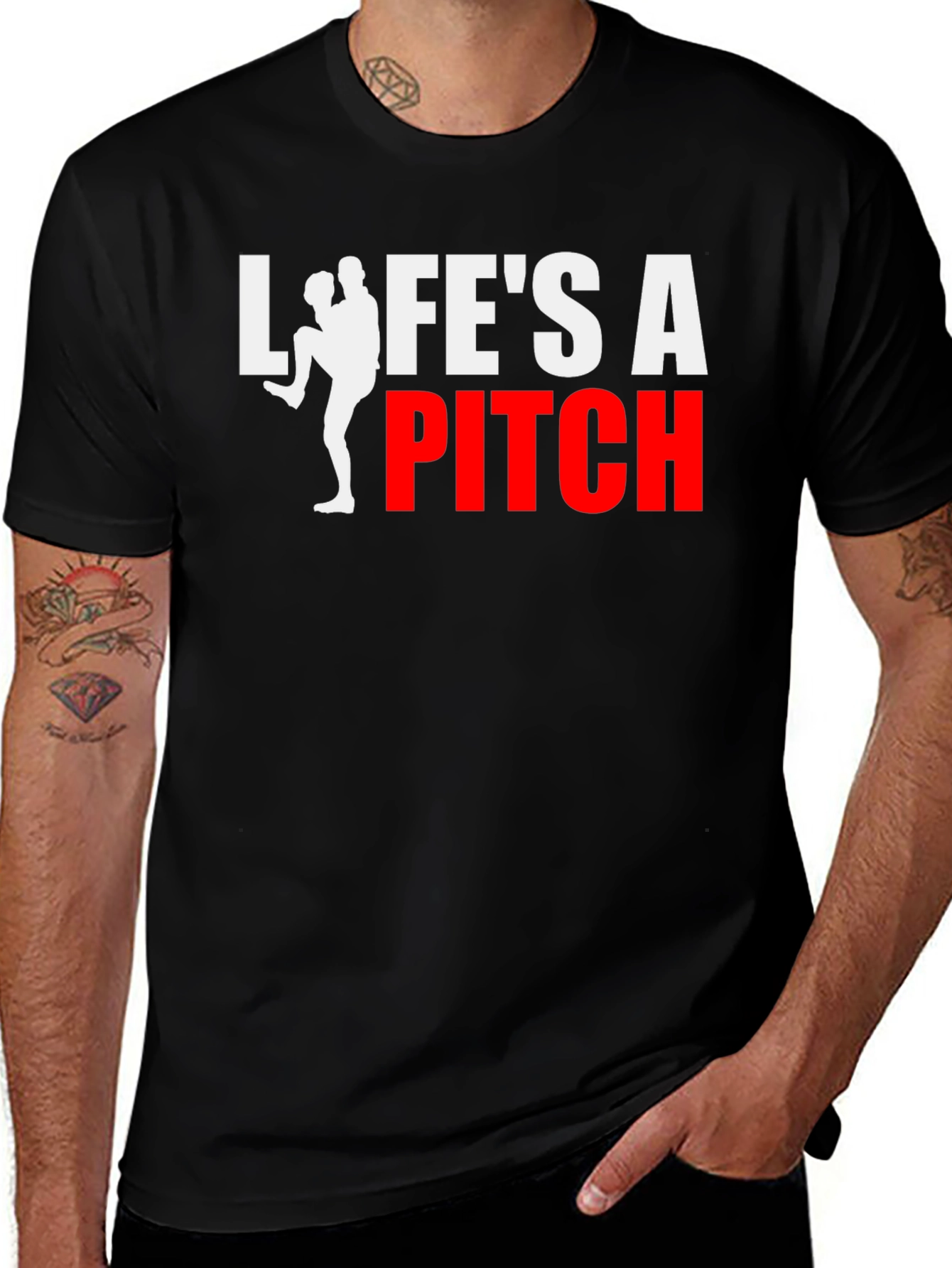 Variant 11 of Life's a Pitch Baseball T-Shirt