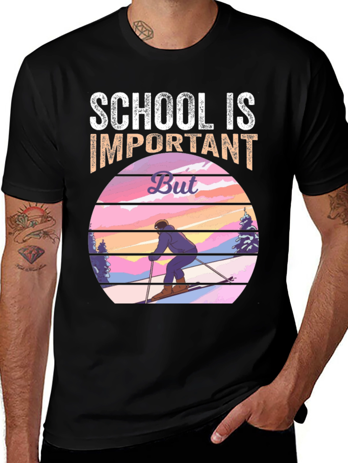 Variant 30 of School is Important But Skiing T-Shirt