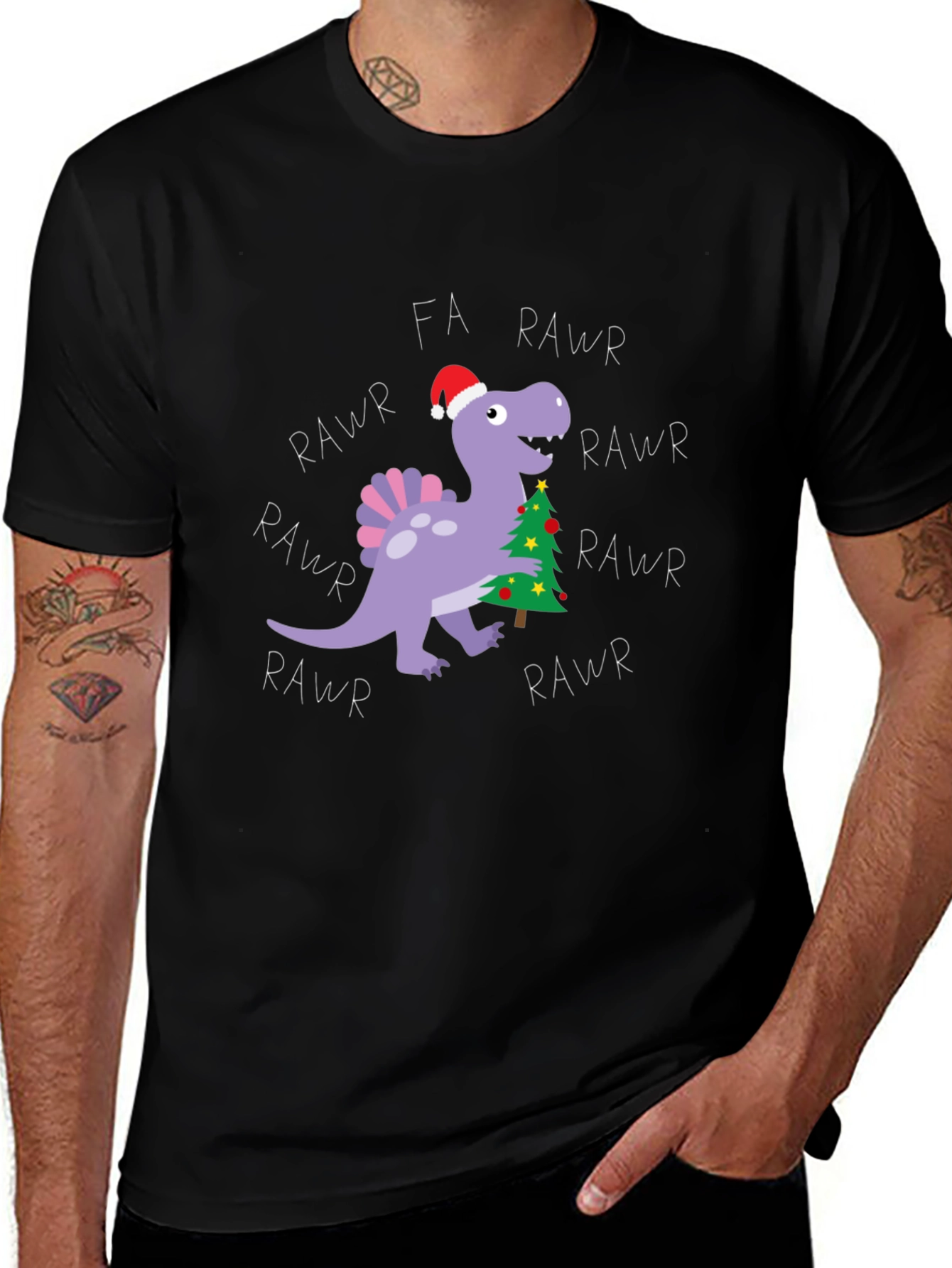Variant 28 of Fa Rawr Rawr Dinosaur Christmas T-Shirt