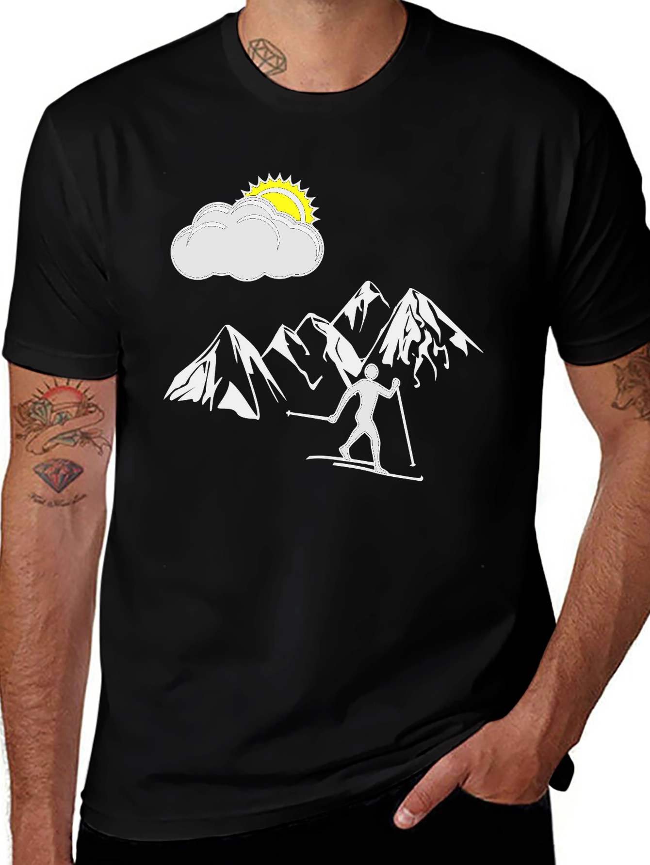 Black Black Skiing Adventure T-Shirt main image