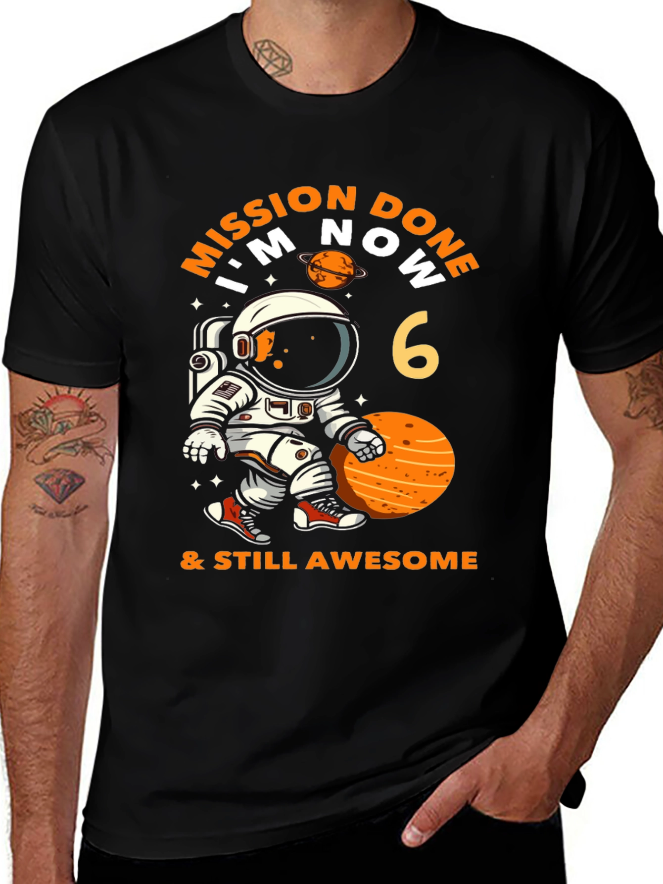Variant 15 of Mission Done I'm Now 6 Astronaut T-Shirt
