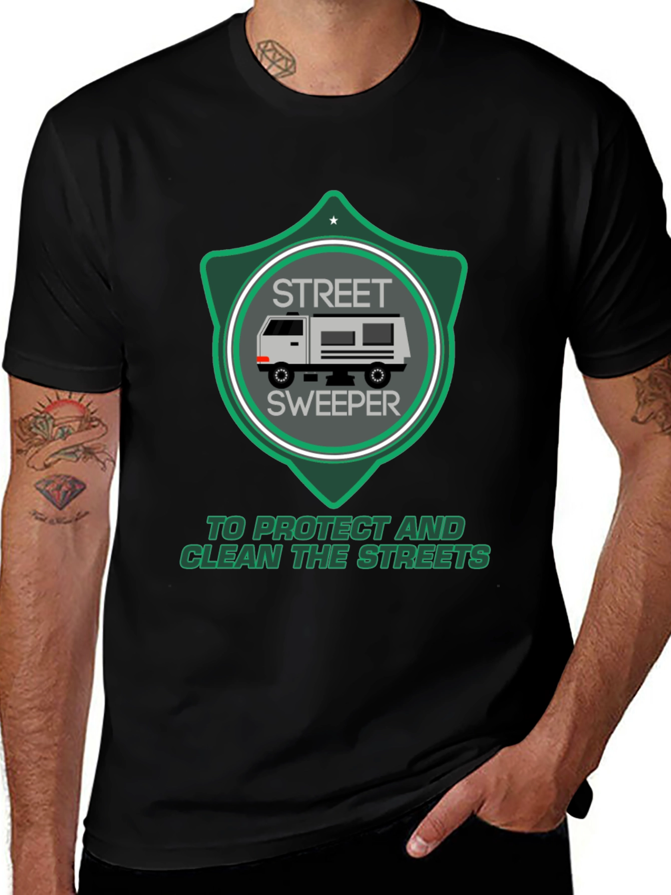Variant 3 of Street Sweeper T-Shirt: Protect and Clean the Streets!