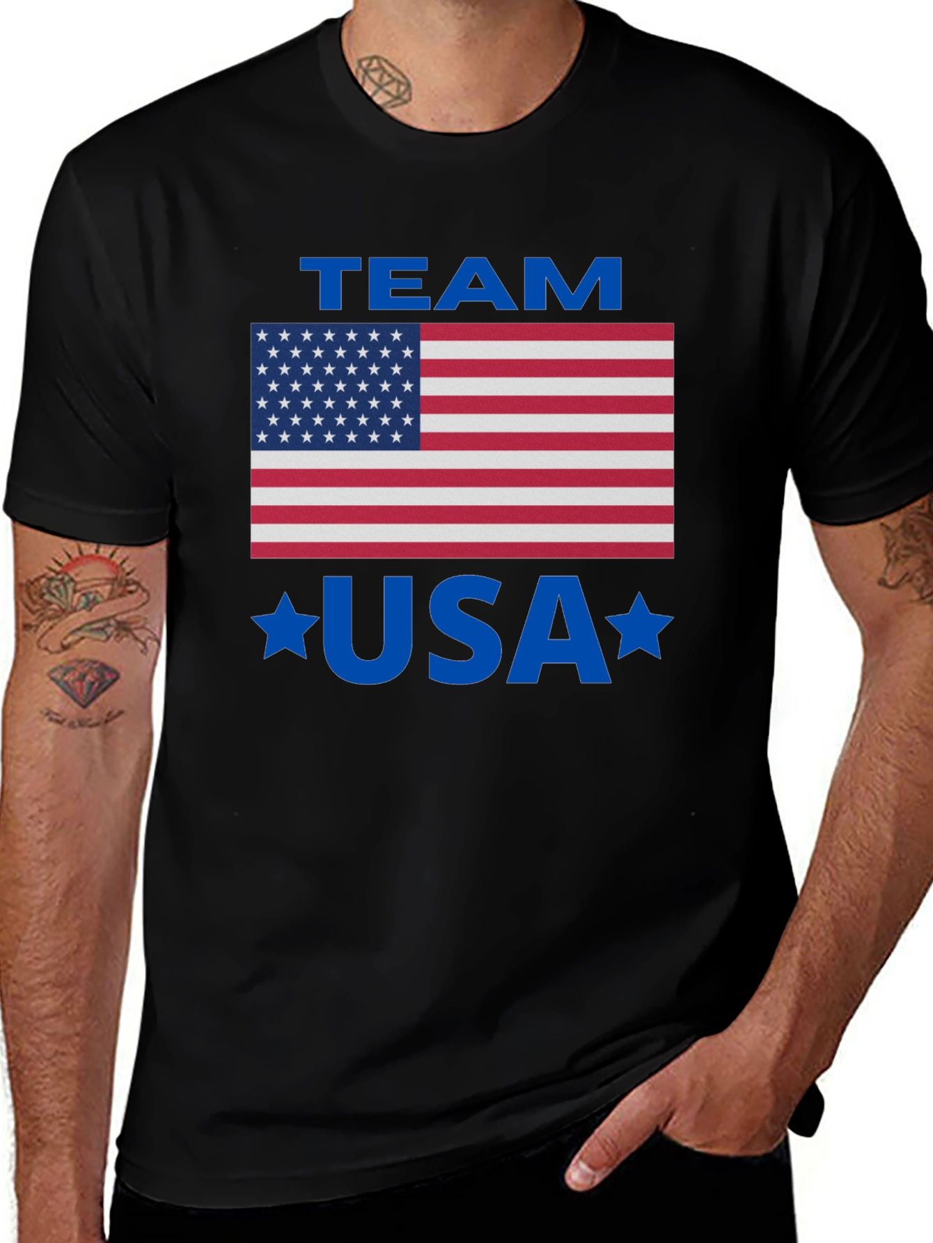 Team USA Graphic Tee - Patriotic American Flag Shirt