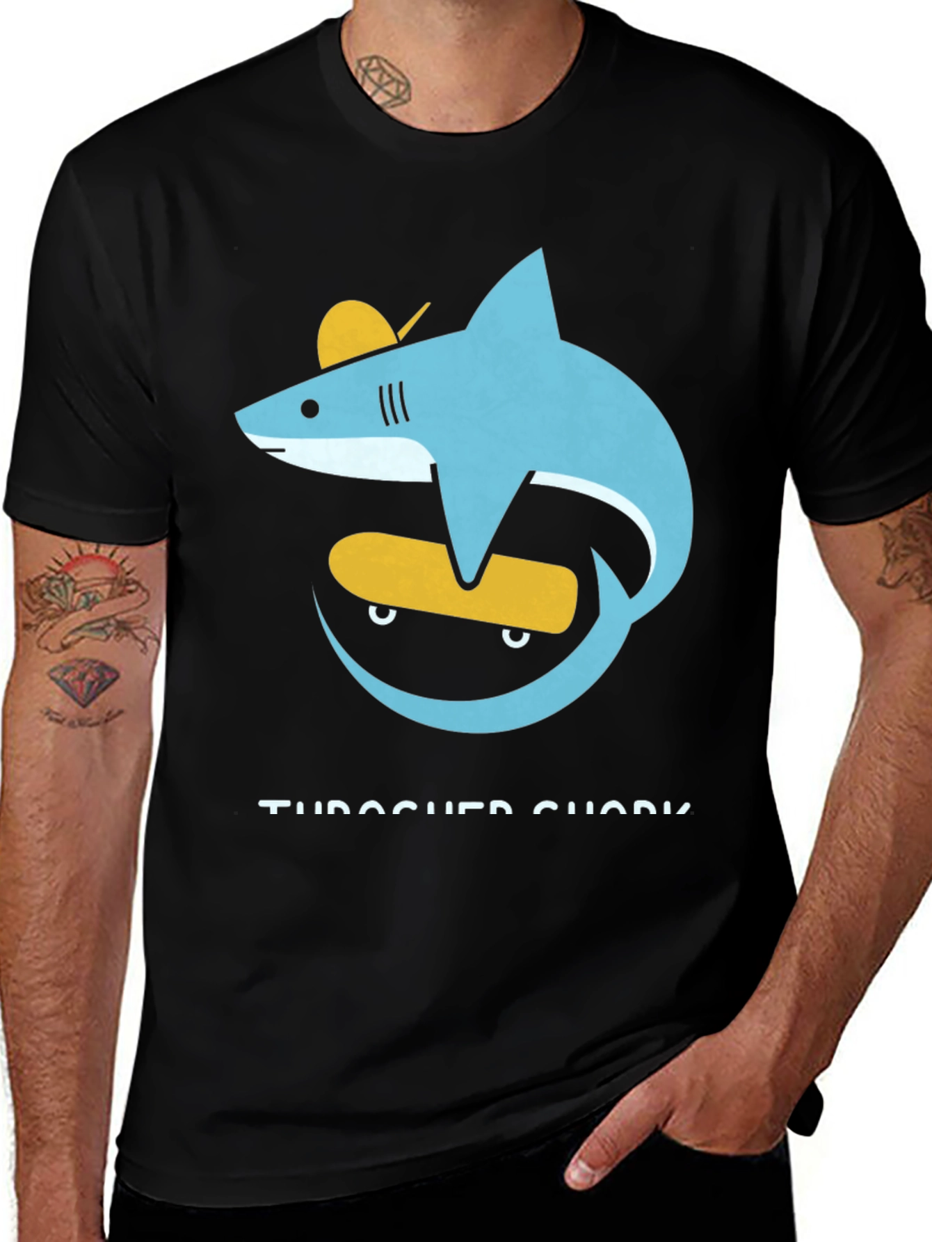 Variant 8 of Skateboarding Shark Graphic Tee