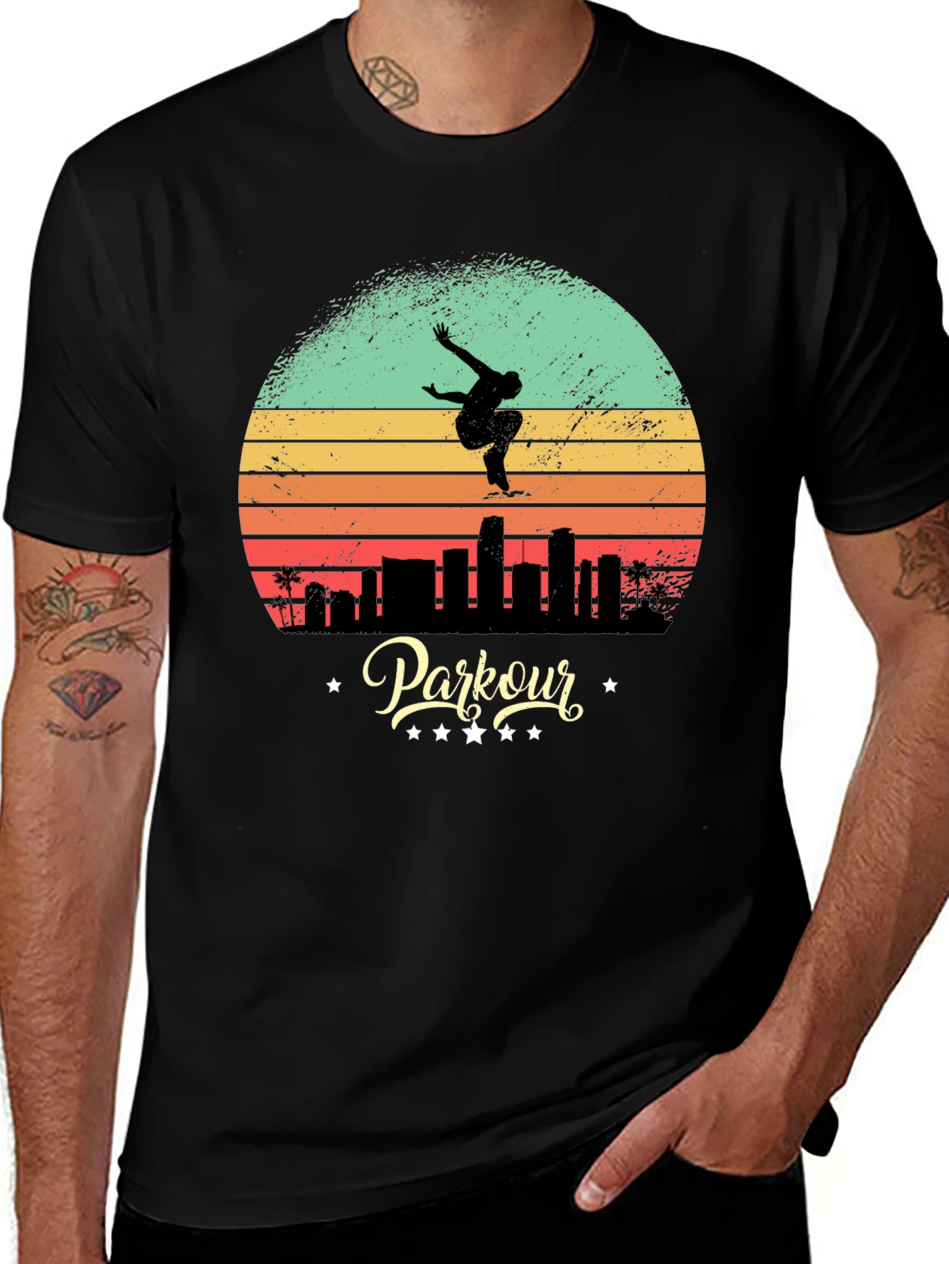 Retro Parkour T-Shirt - Urban Acrobatics Style