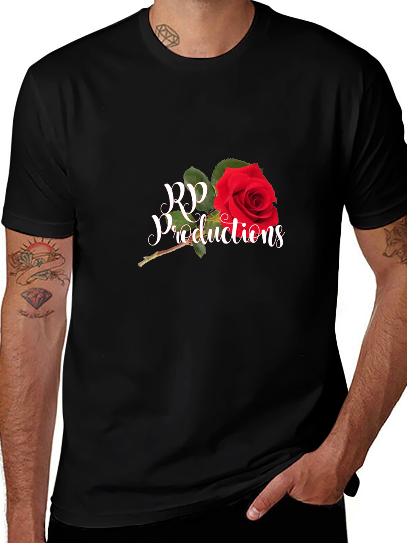 RP Productions Rose Graphic Black T-Shirt