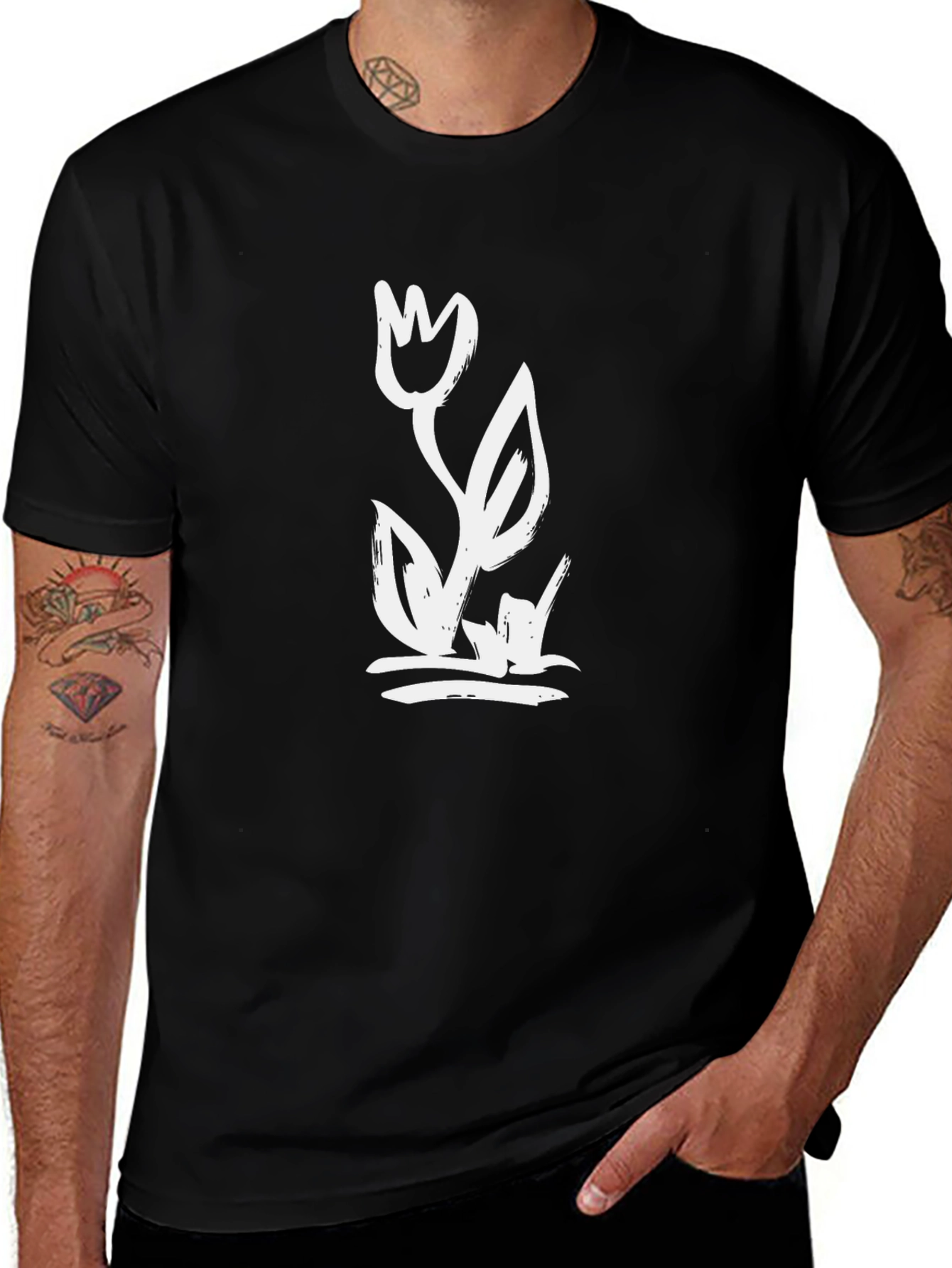 Variant 24 of Black Tulip Graphic Tee - Stylish Menswear