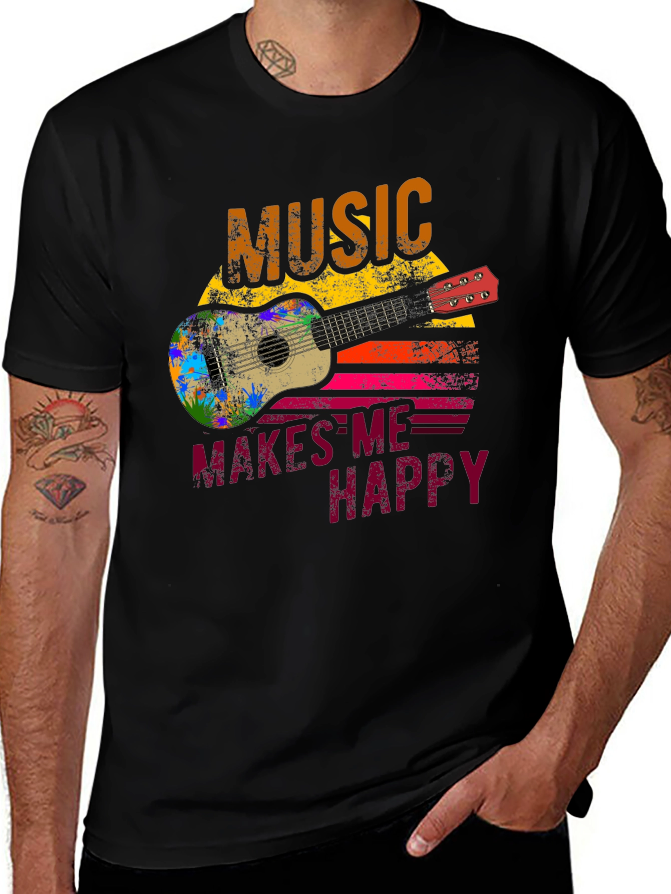 Black Music Makes Me Happy Graphic Tee main image