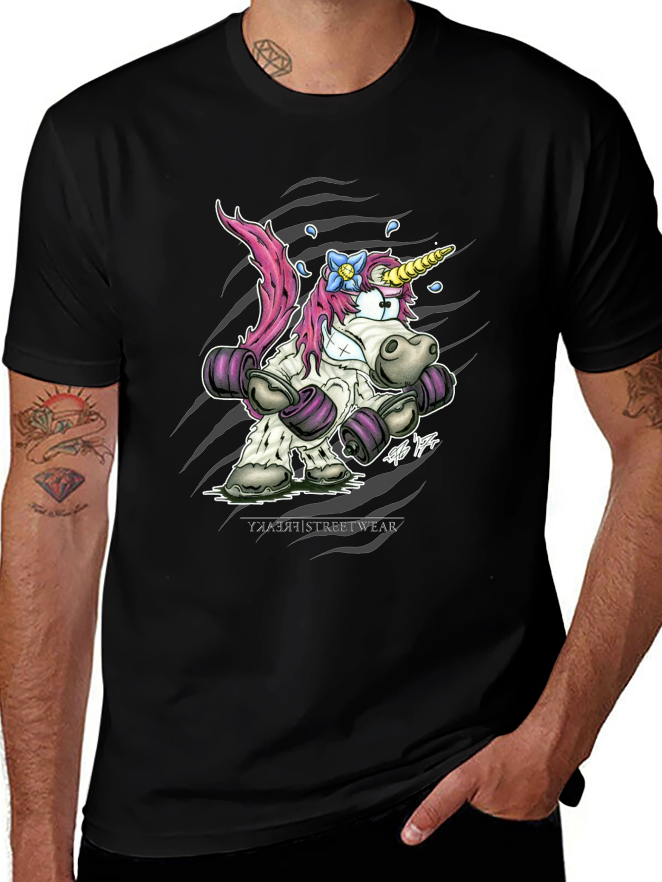 Variant 3 of Unicorn Powerlifter Black T-Shirt