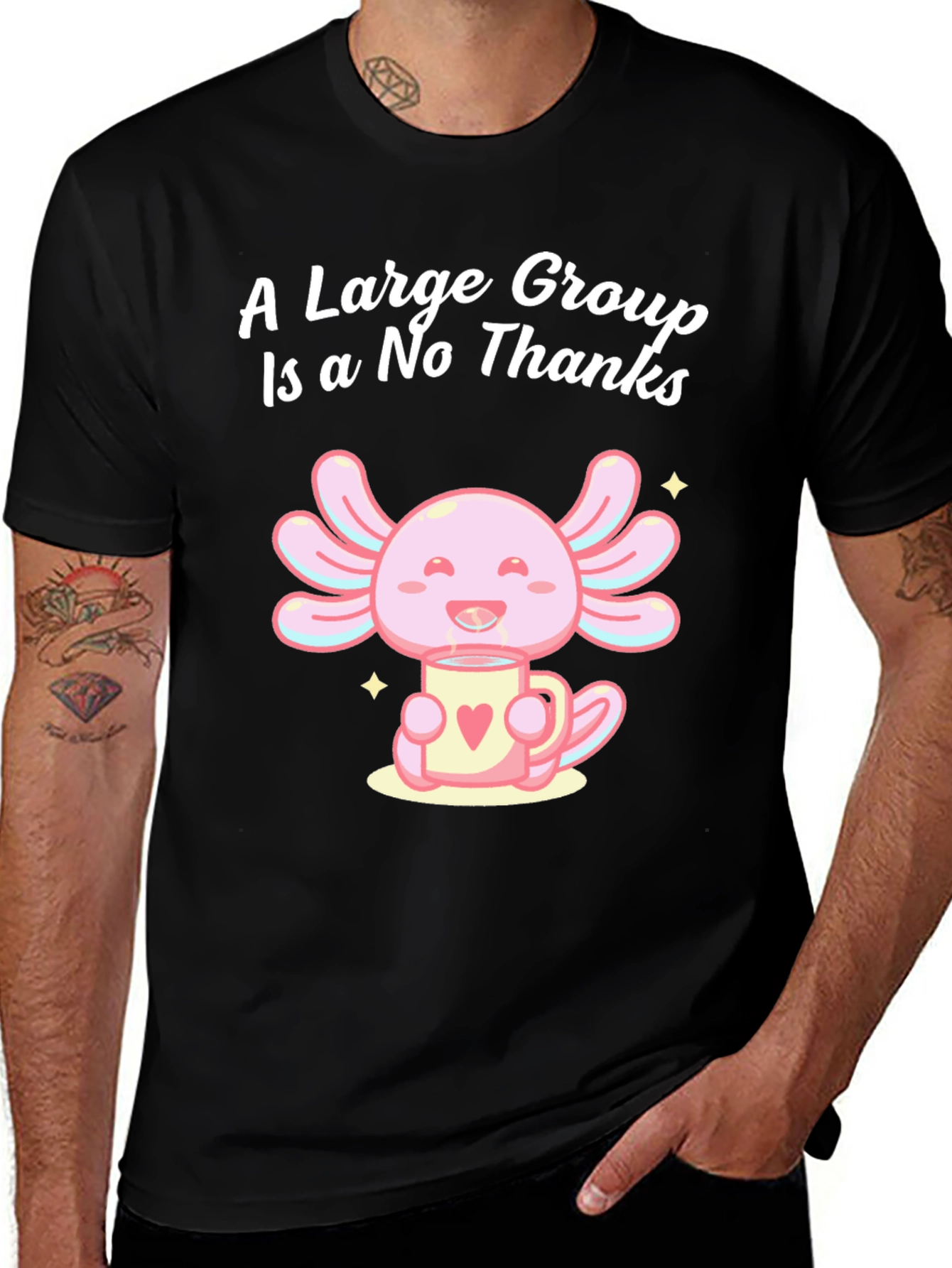 Variant 25 of A Large Group is a No Thanks Axolotl T-Shirt