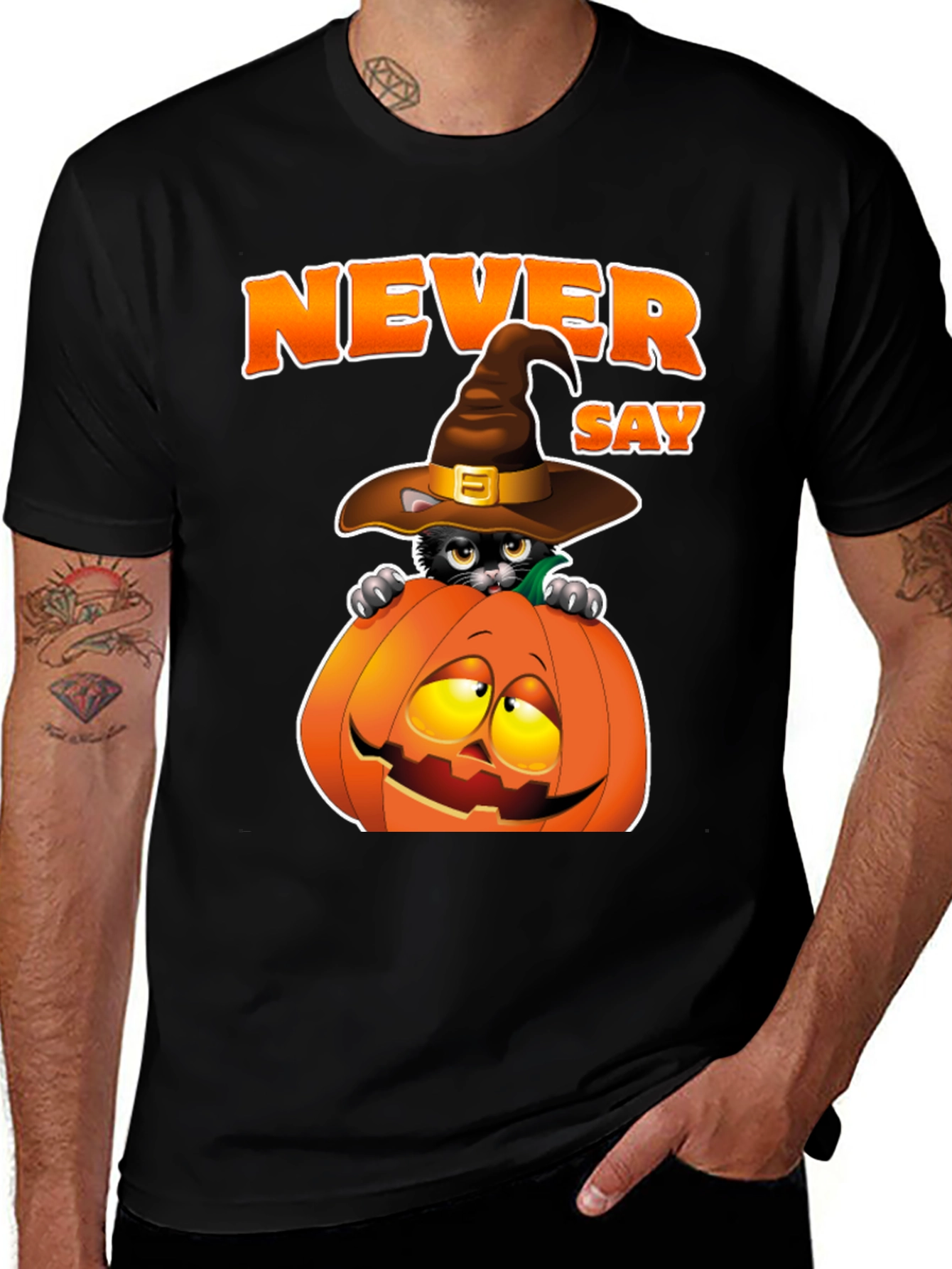 Halloween Cat Pumpkin Graphic Tee