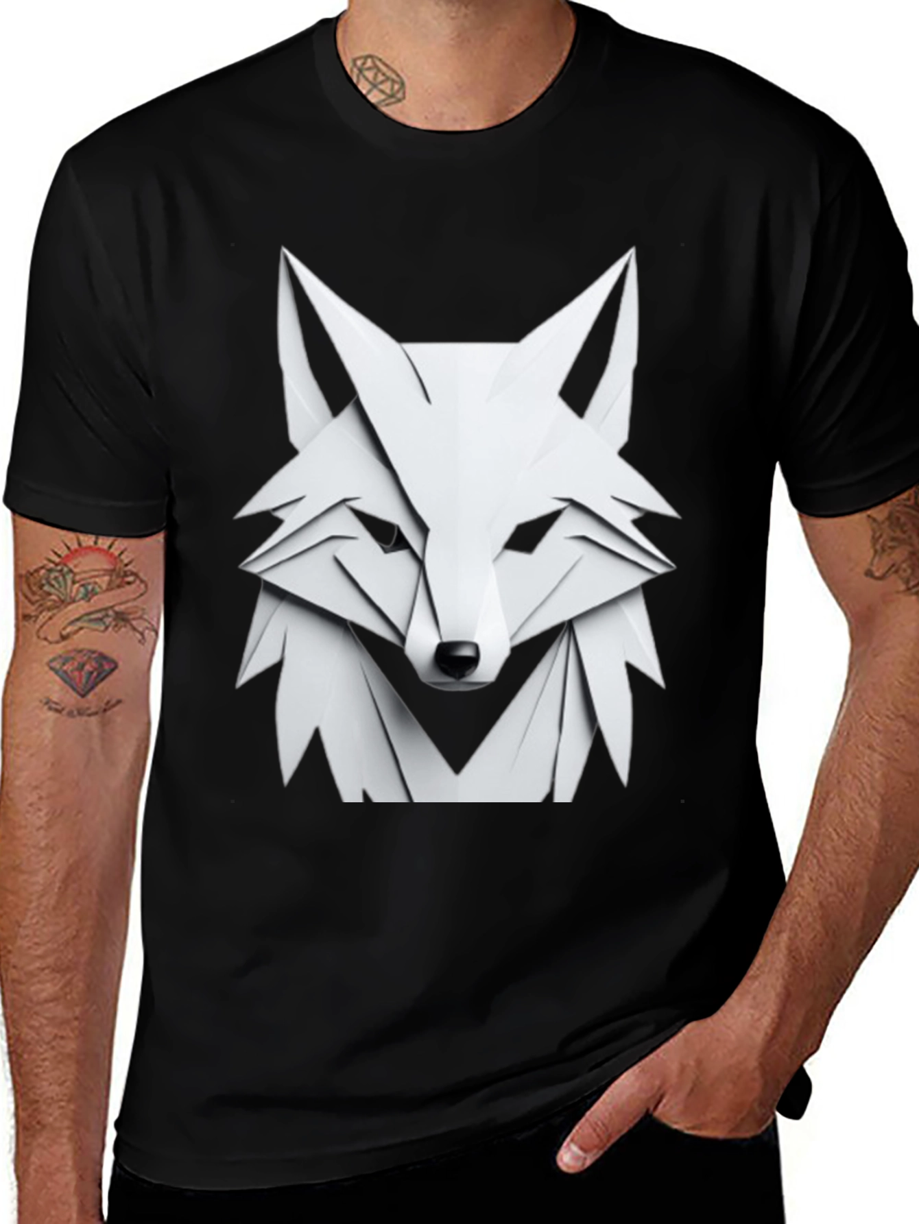 Variant 12 of Geometric Fox Graphic Tee - Modern Style