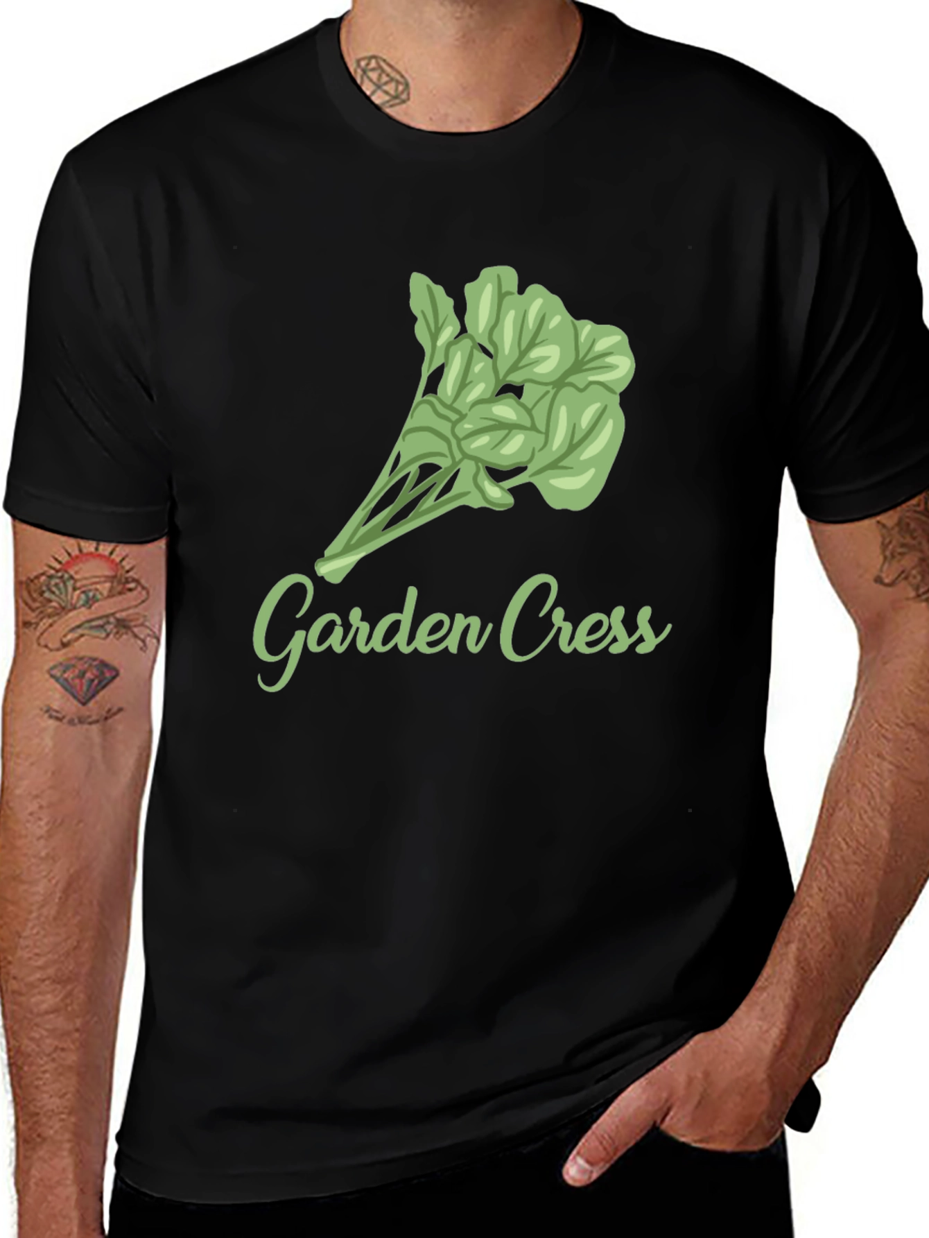 Variant 18 of Garden Cress Graphic Tee - Black T-Shirt