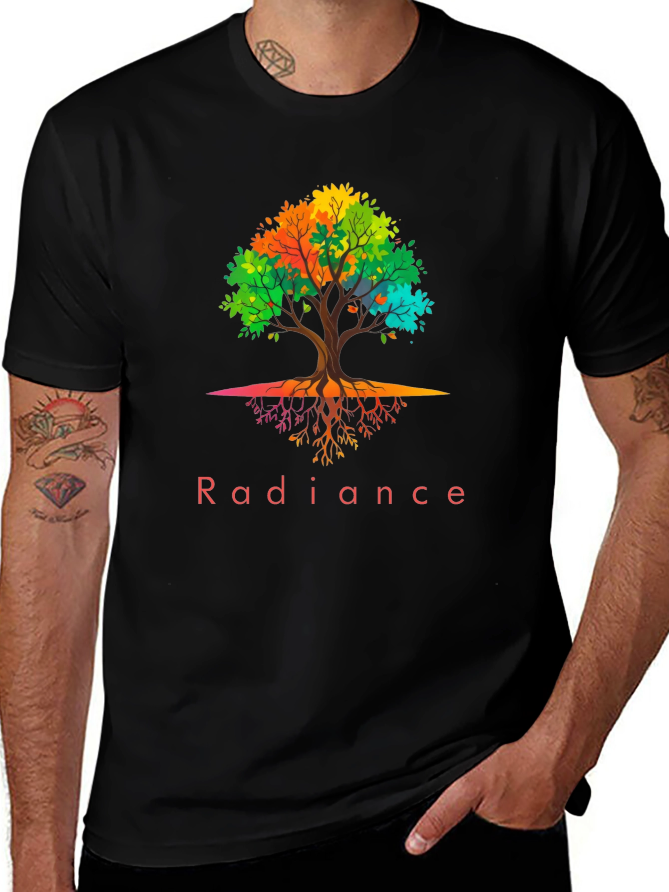 Variant 14 of Radiance Tree Graphic Black T-Shirt
