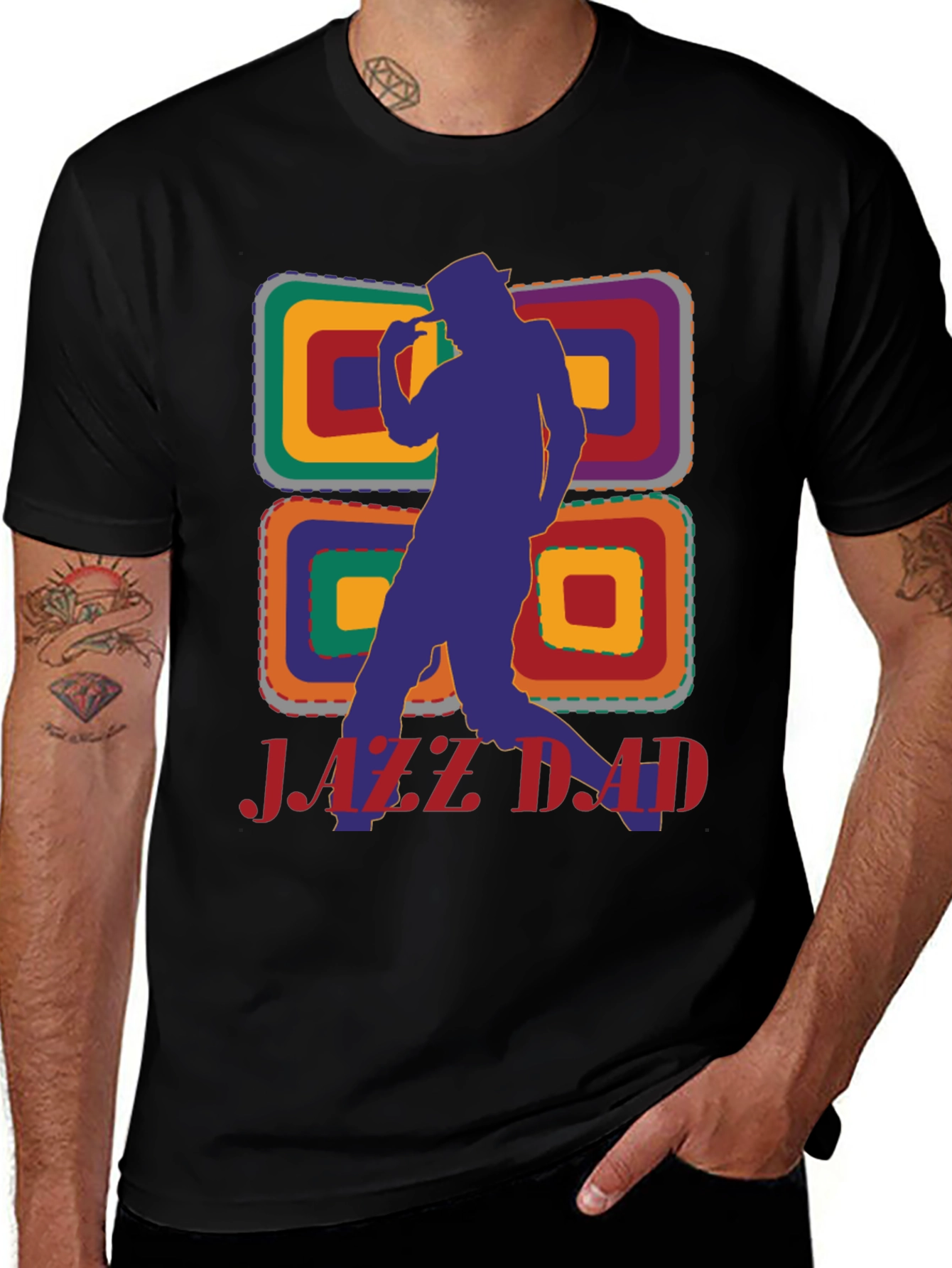 Variant 9 of Jazz Dad Graphic Tee - Retro Style