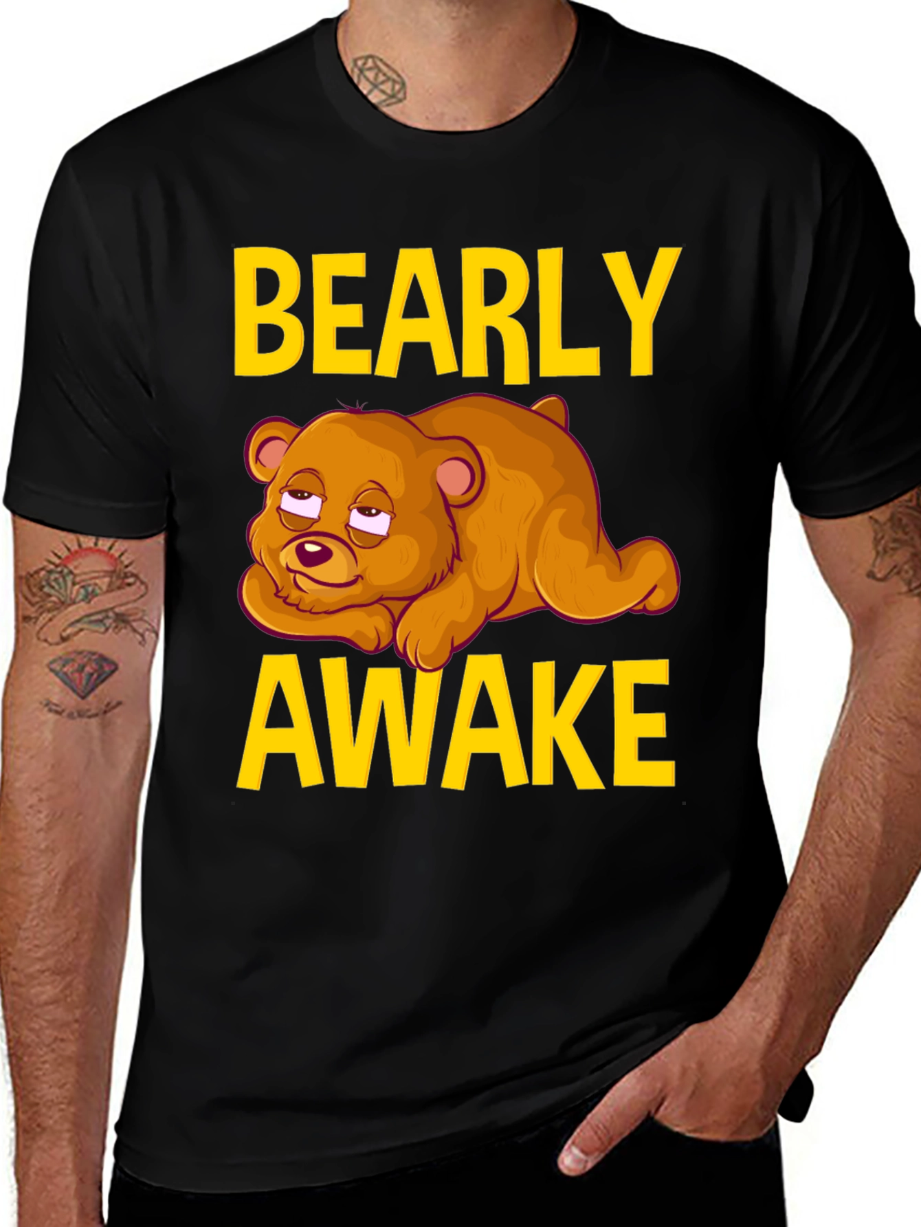 Variant 20 of Bearly Awake Graphic Tee - Funny Sleepy Bear T-Shirt