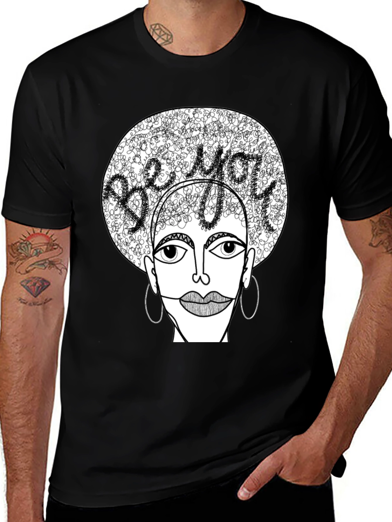 Black Be You Graphic Tee - Unique Artistic Design main image