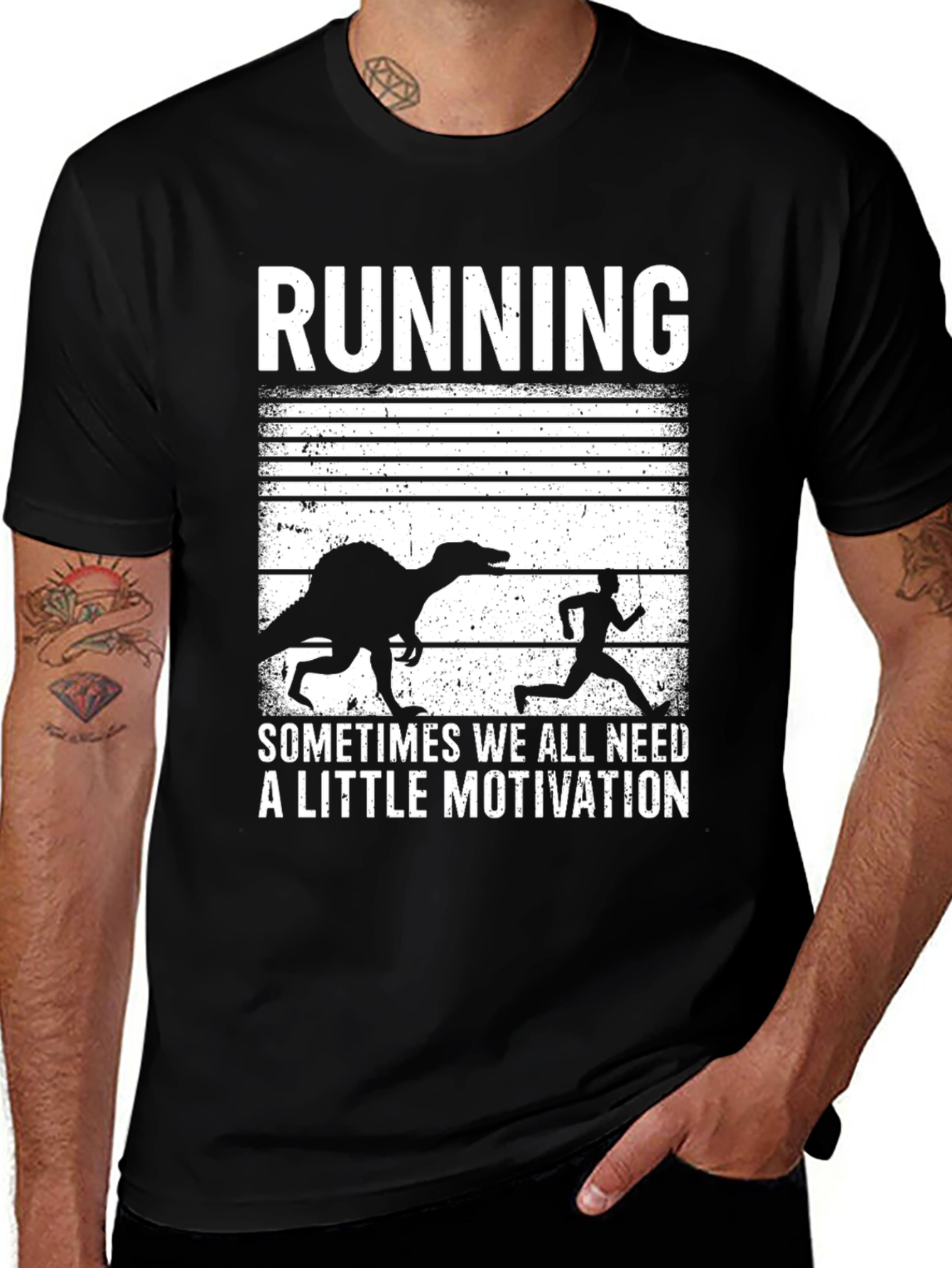 Variant 5 of Running Dinosaur Motivation Graphic Tee